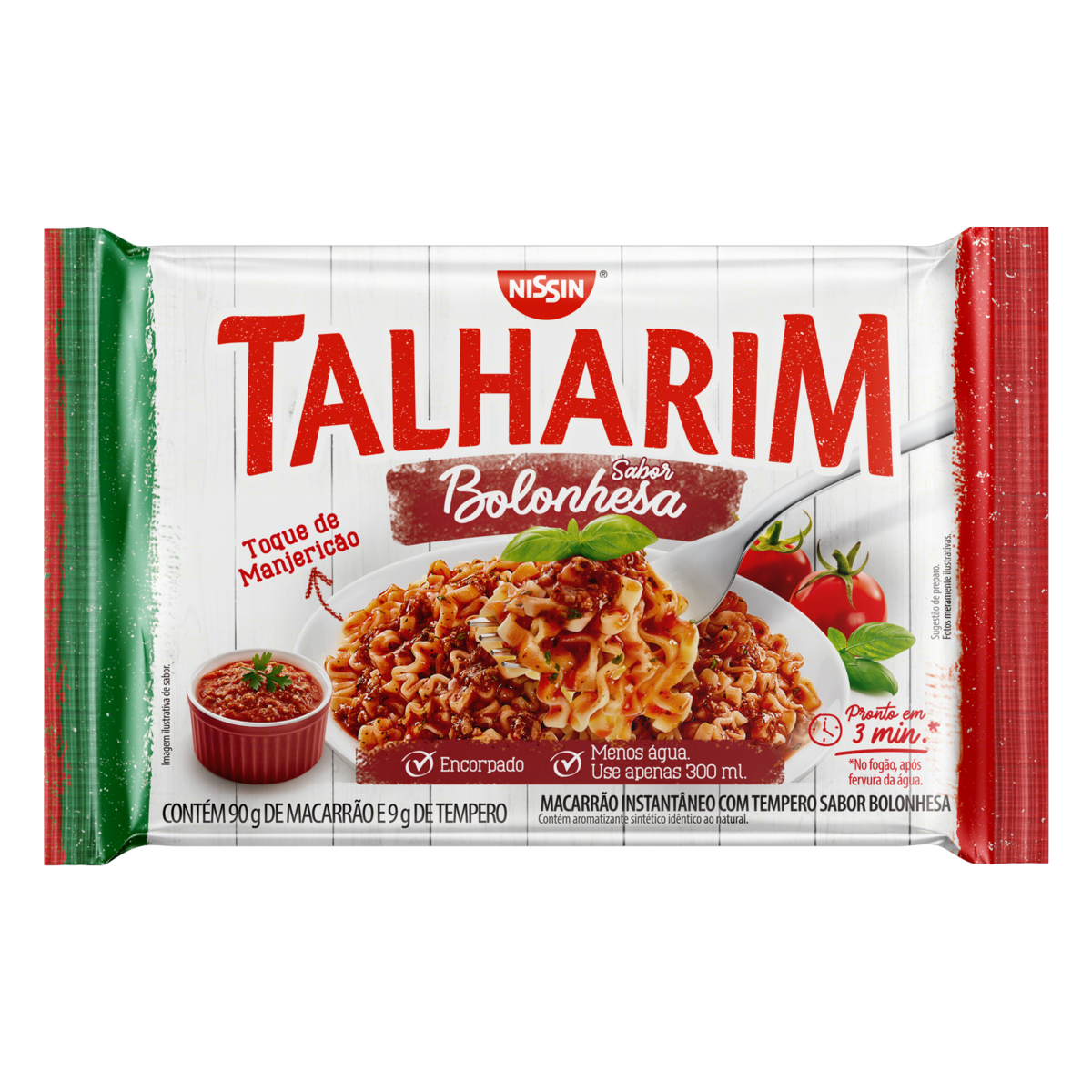 Macarr&atilde;o Instant&acirc;neo Bolonhesa Nissin Miojo Talharim Pacote 99g