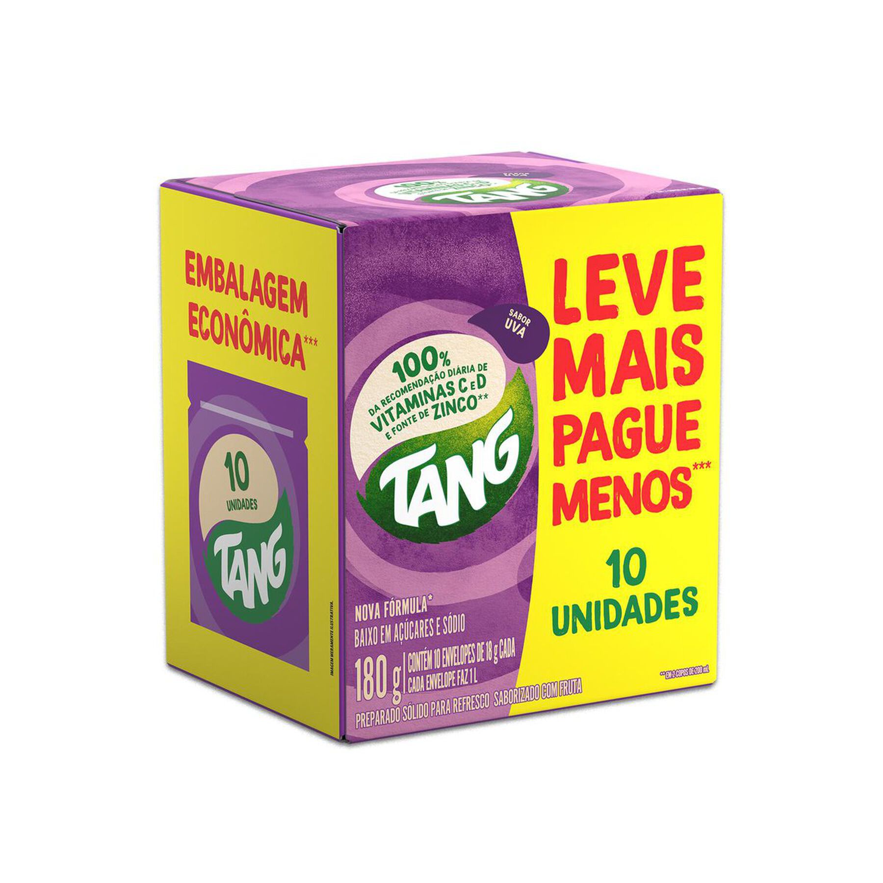 Refresco Uva Tang Caixa 180g C/10 Unidades - Embalagem Econômica Leve Mais Pague Menos