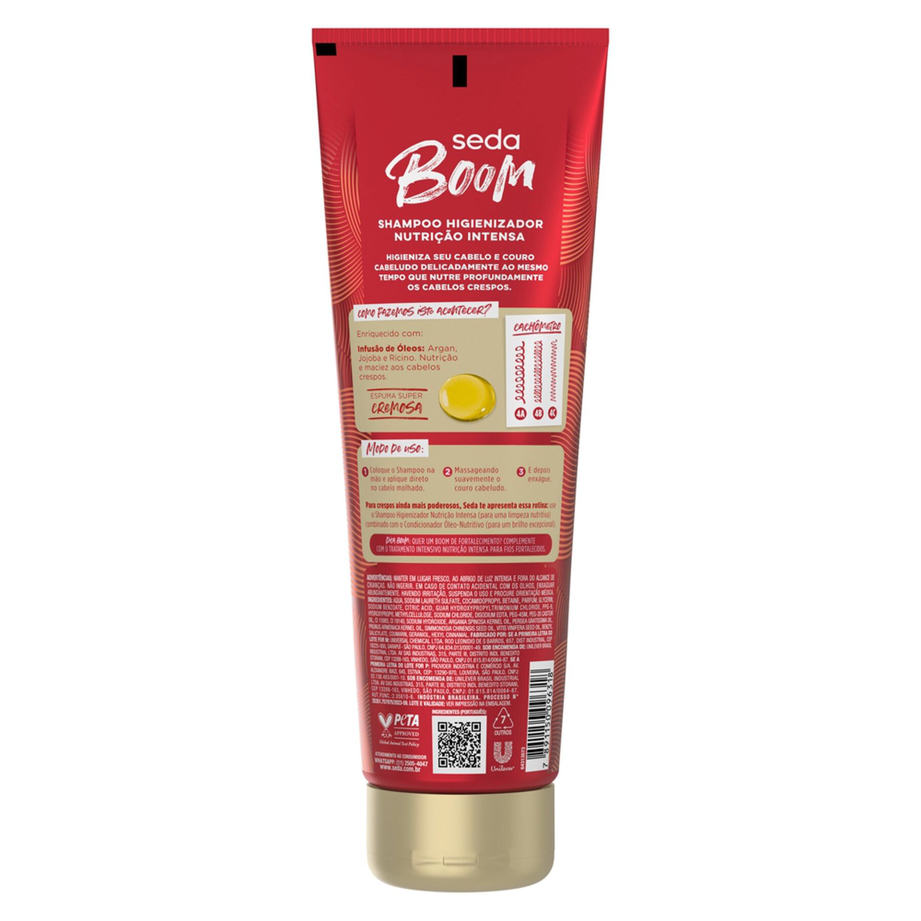 Shampoo Higienizador Nutrição Intensa Seda Boom Bisnaga 250ml