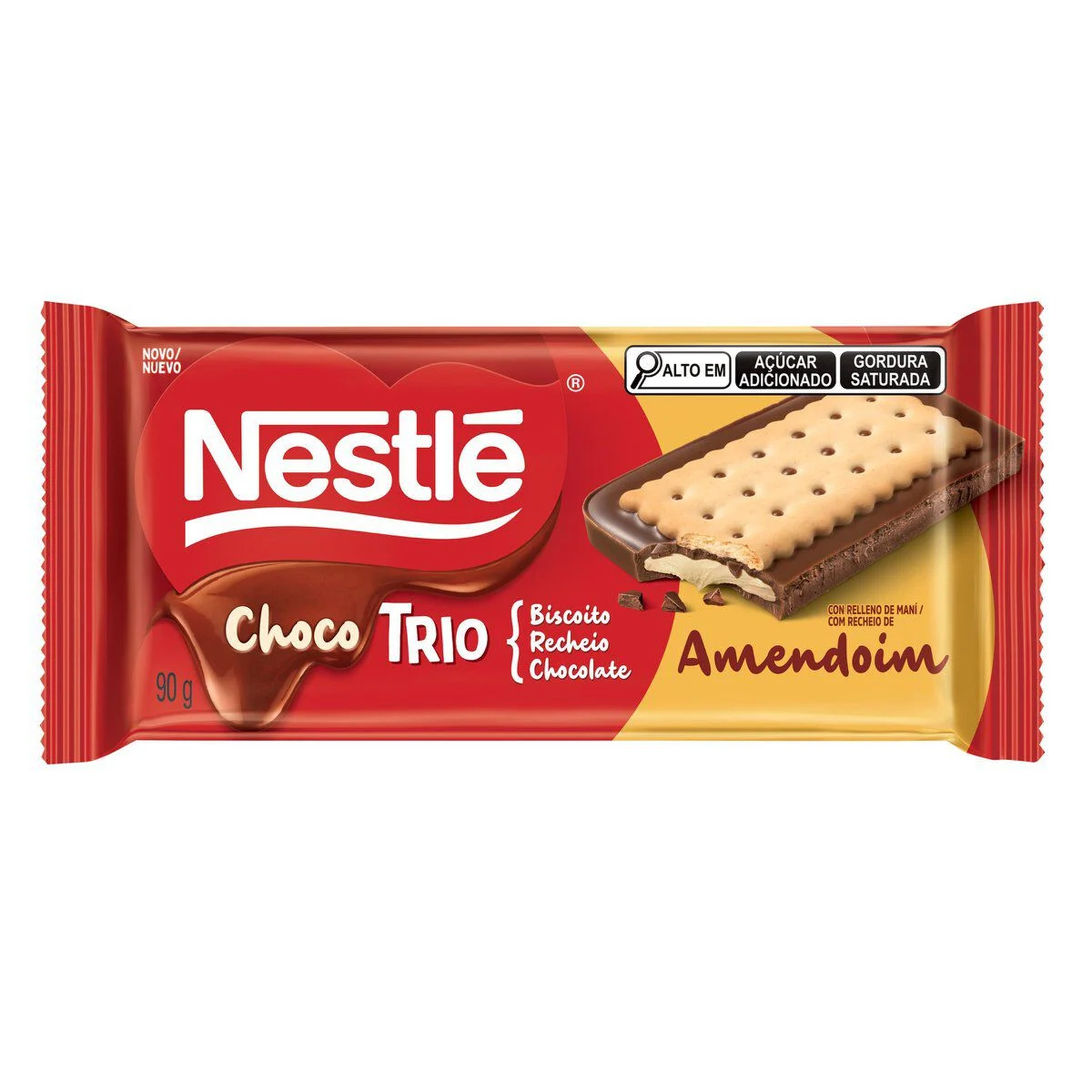 Chocolate Chocotrio Amendoim Nestl&eacute; Pacote 90g