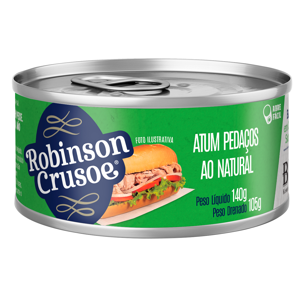 Atum Peda&ccedil;os ao Natural Robinson Crusoe Lata 105g