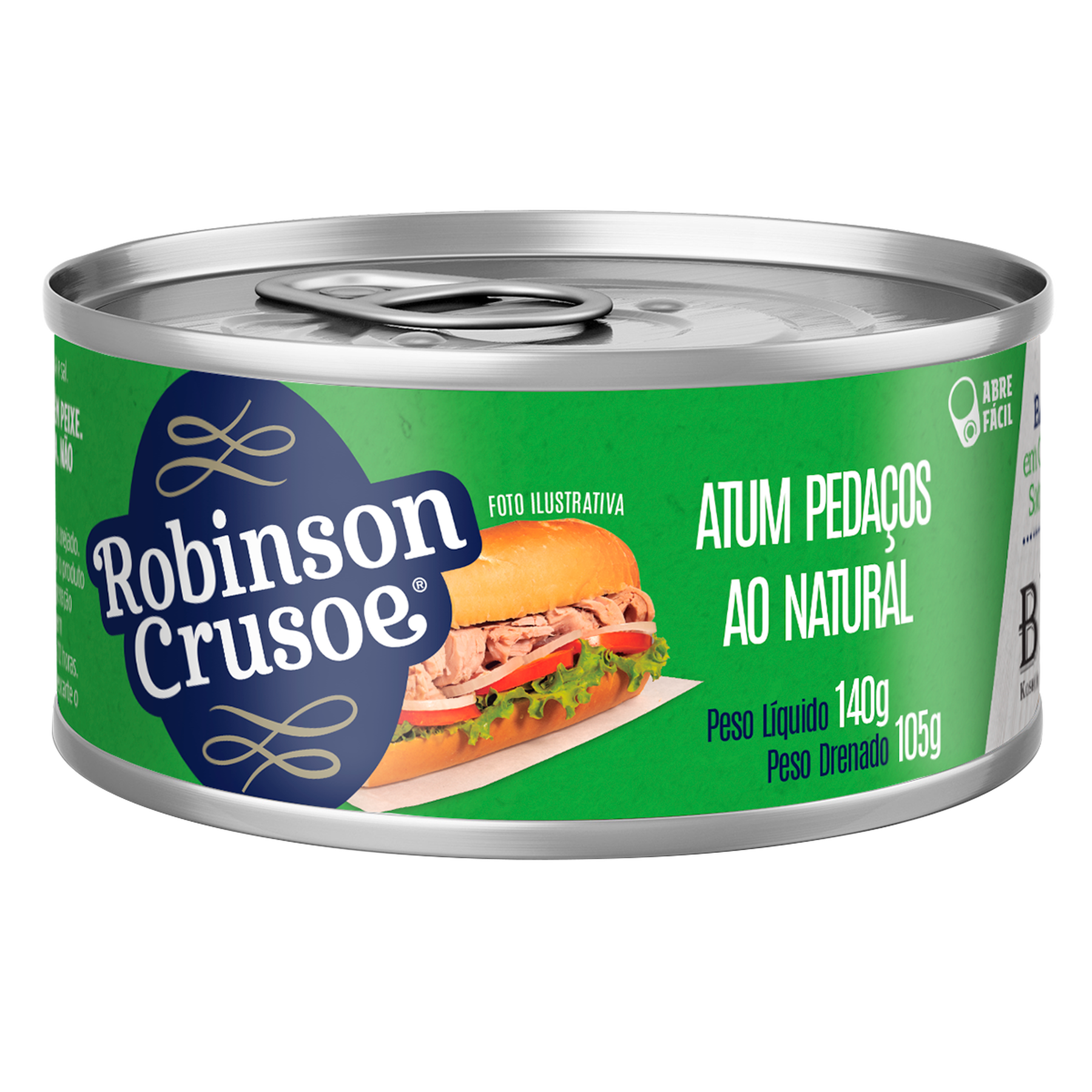 Atum Peda&ccedil;os ao Natural Robinson Crusoe Lata 105g