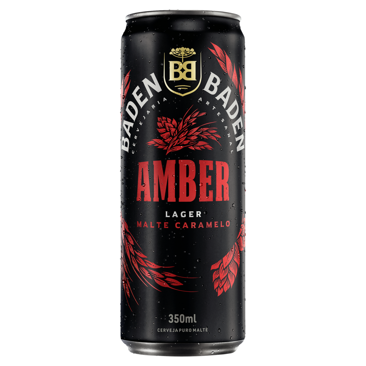 Cerveja Amber Lager Puro Malte Caramelo Baden Baden Lata 350ml
