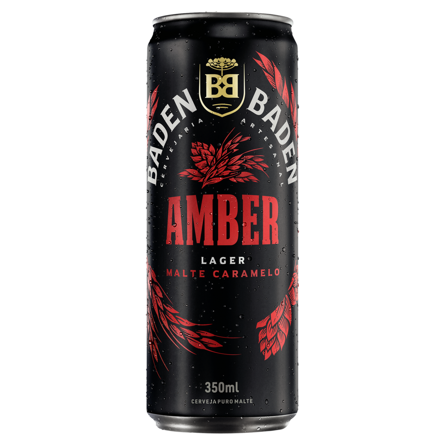 Cerveja Amber Lager Puro Malte Caramelo Baden Baden Lata 350ml