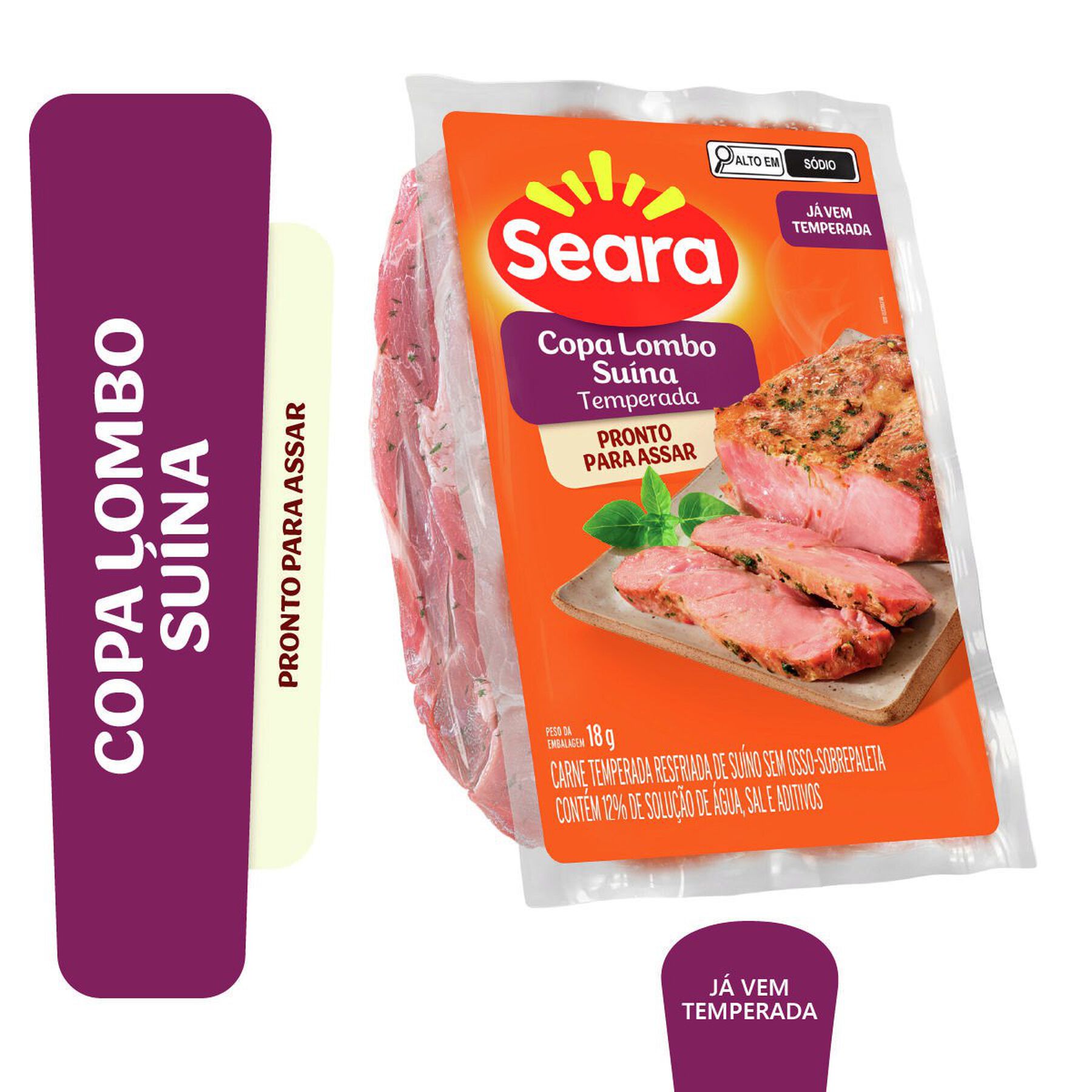 Carne Temperada Copa Lombo Suína Seara aprox. 800g
