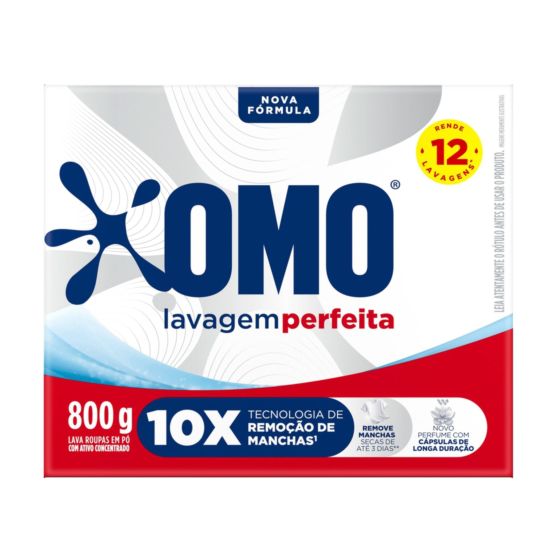 Sab&atilde;o em P&oacute; Lava Roupas Omo Lavagem Perfeita Caixa 800g&nbsp;