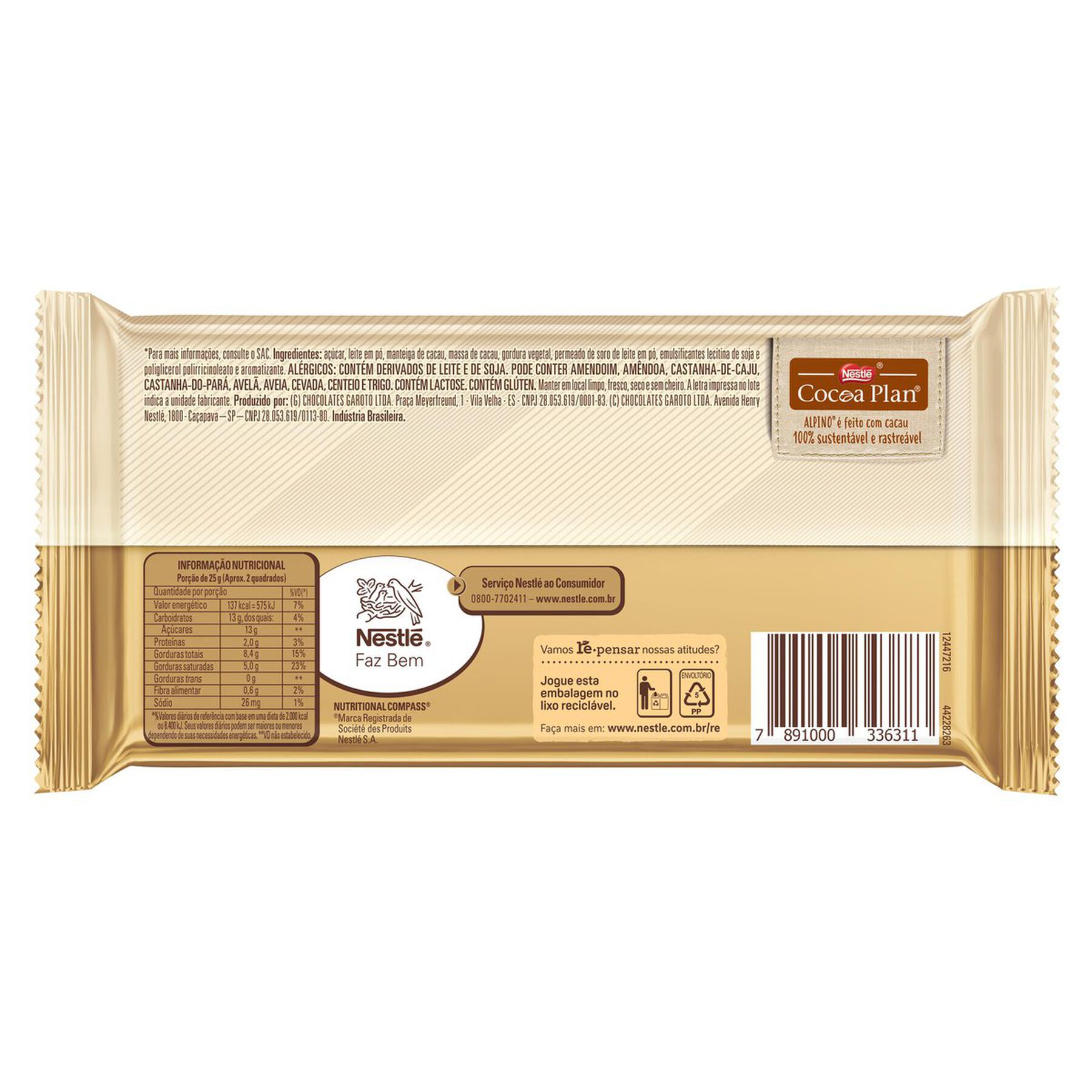 Chocolate Alpino White Top 85g