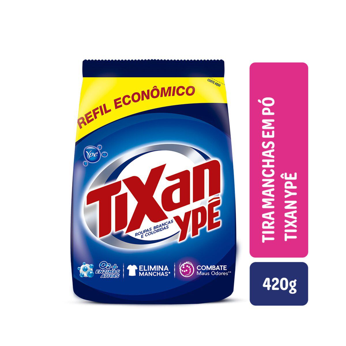 Tira Manchas Roupas Brancas e Coloridas Tixan 420g - Embalagem Refil Econ&ocirc;mico