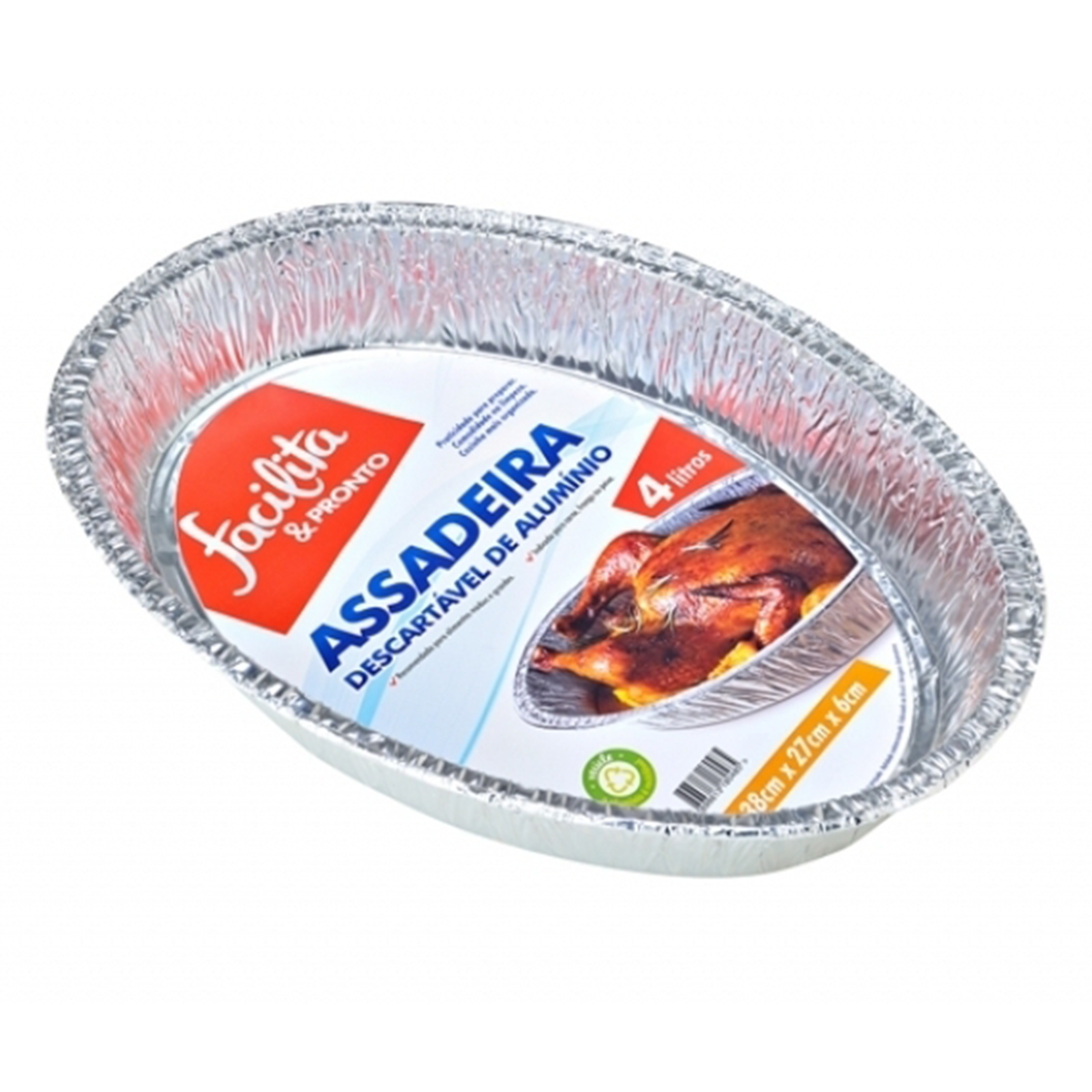 Assadeira Alum&iacute;nio Oval Facilita e Pronto 4l