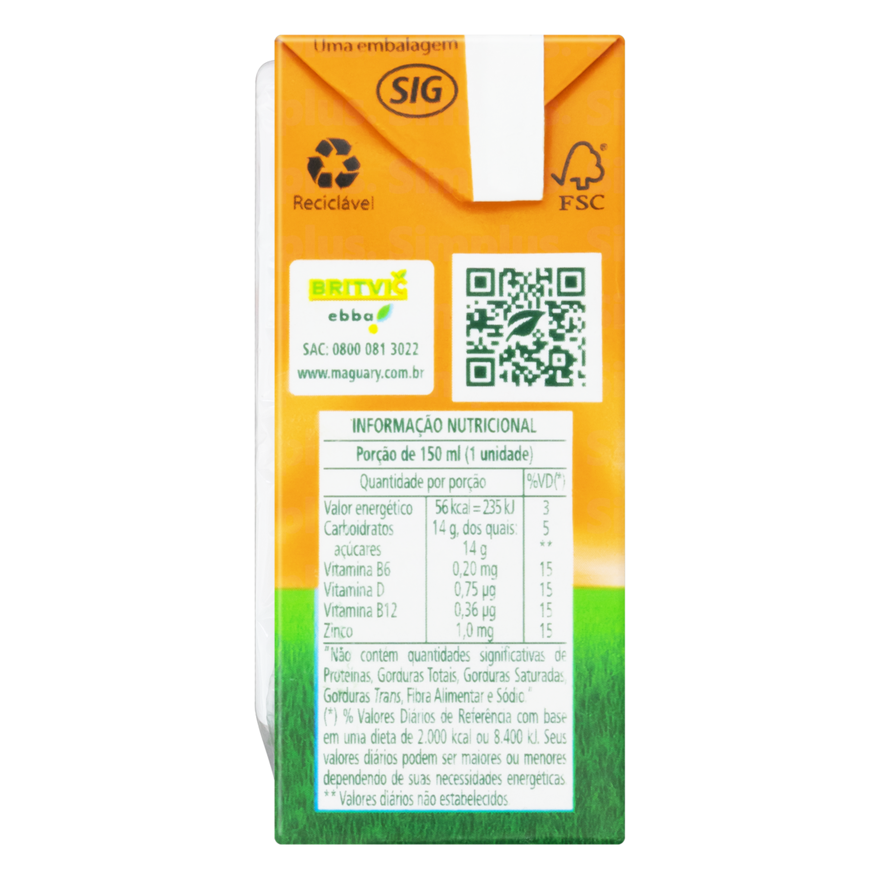 Bebida Ado&ccedil;ada Laranja Fruit Shoot Maguary Caixa 150ml