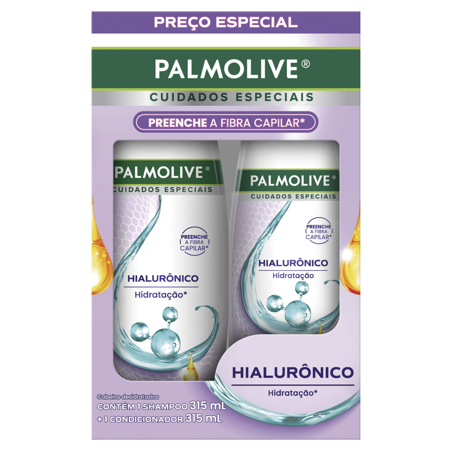 Kit Shampoo + Condicionador Hialur&ocirc;nico Palmolive Frasco 315ml Cada