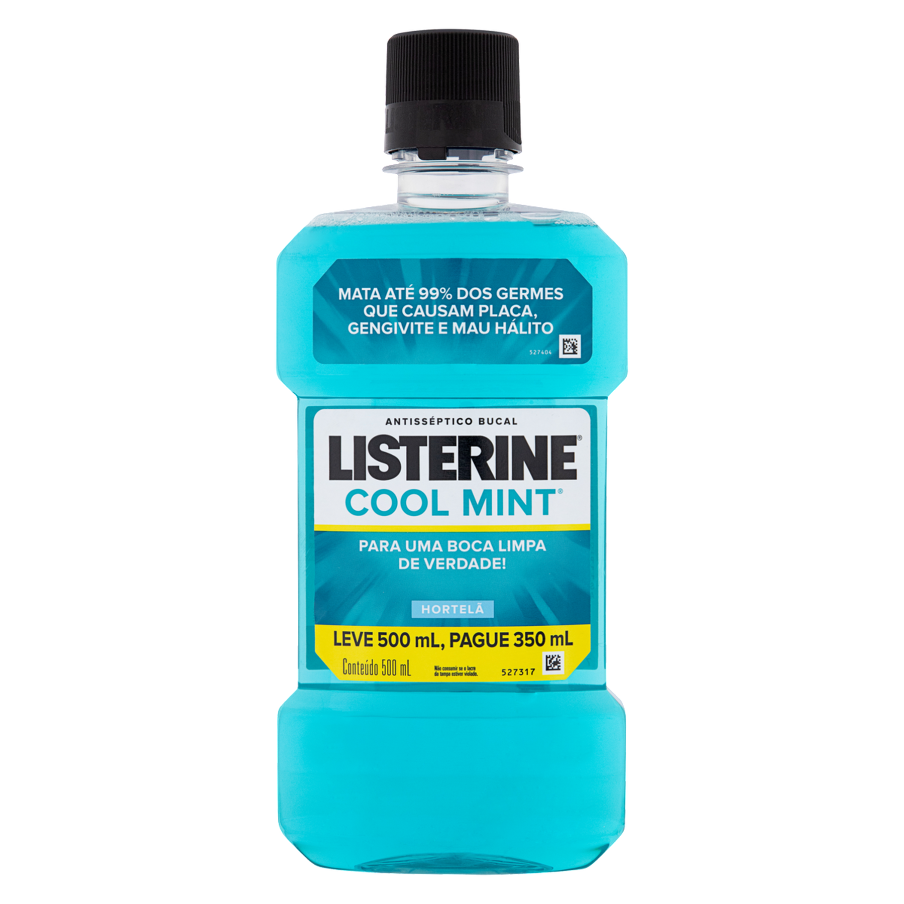 Enxaguante Bucal Antisséptico Hortelã Listerine Cool Mint Frasco Leve 500ml Pague 350ml