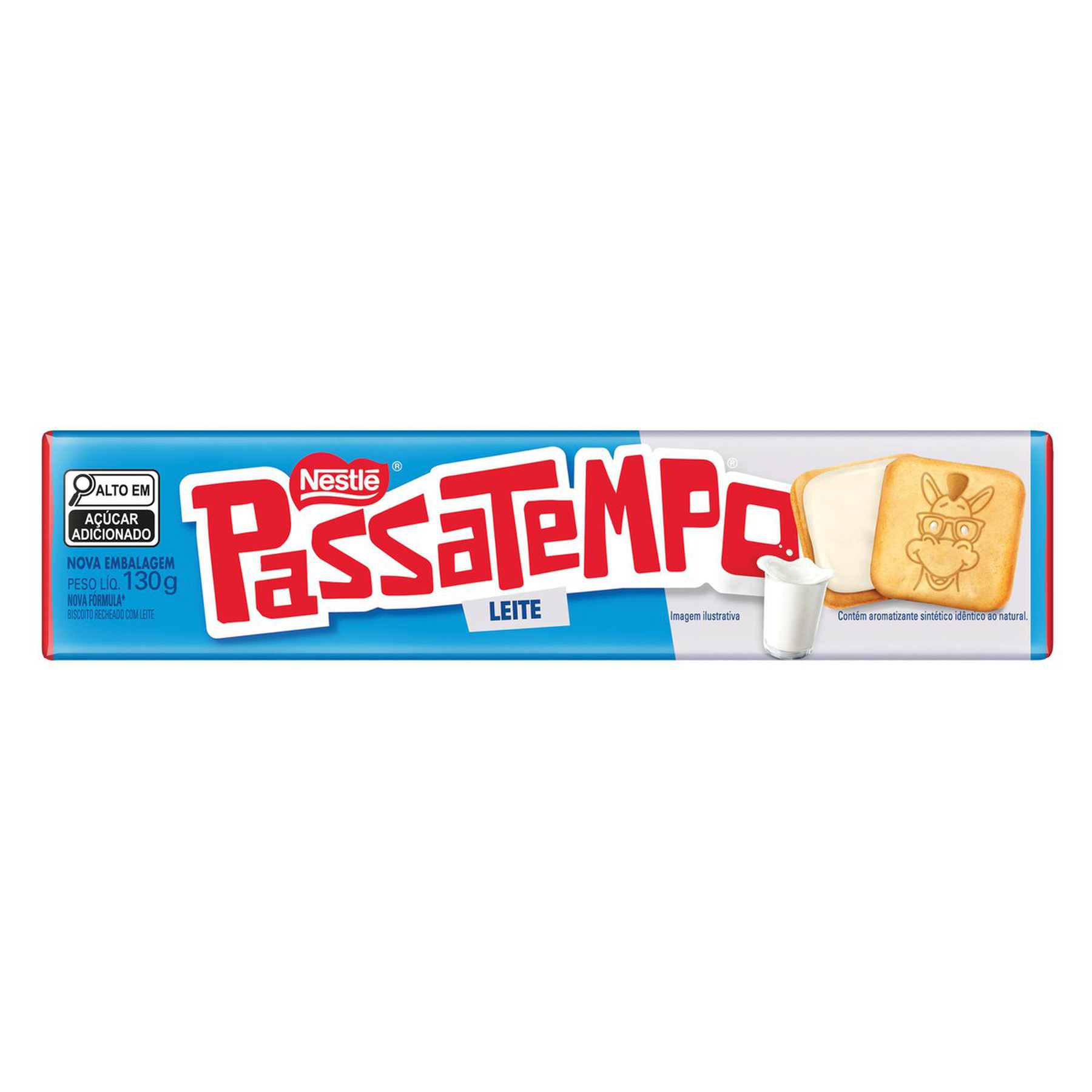 Biscoito Recheado de Leite Passatempo Pacote 130g&nbsp;