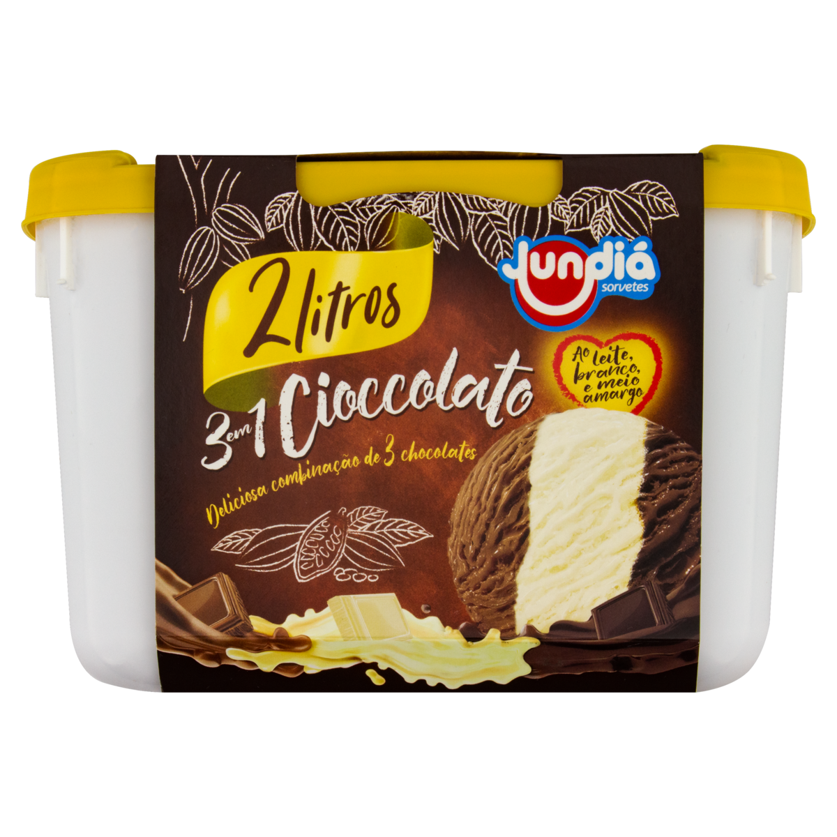 Sorvete Cioccolato Jundi&aacute; Pote 2l