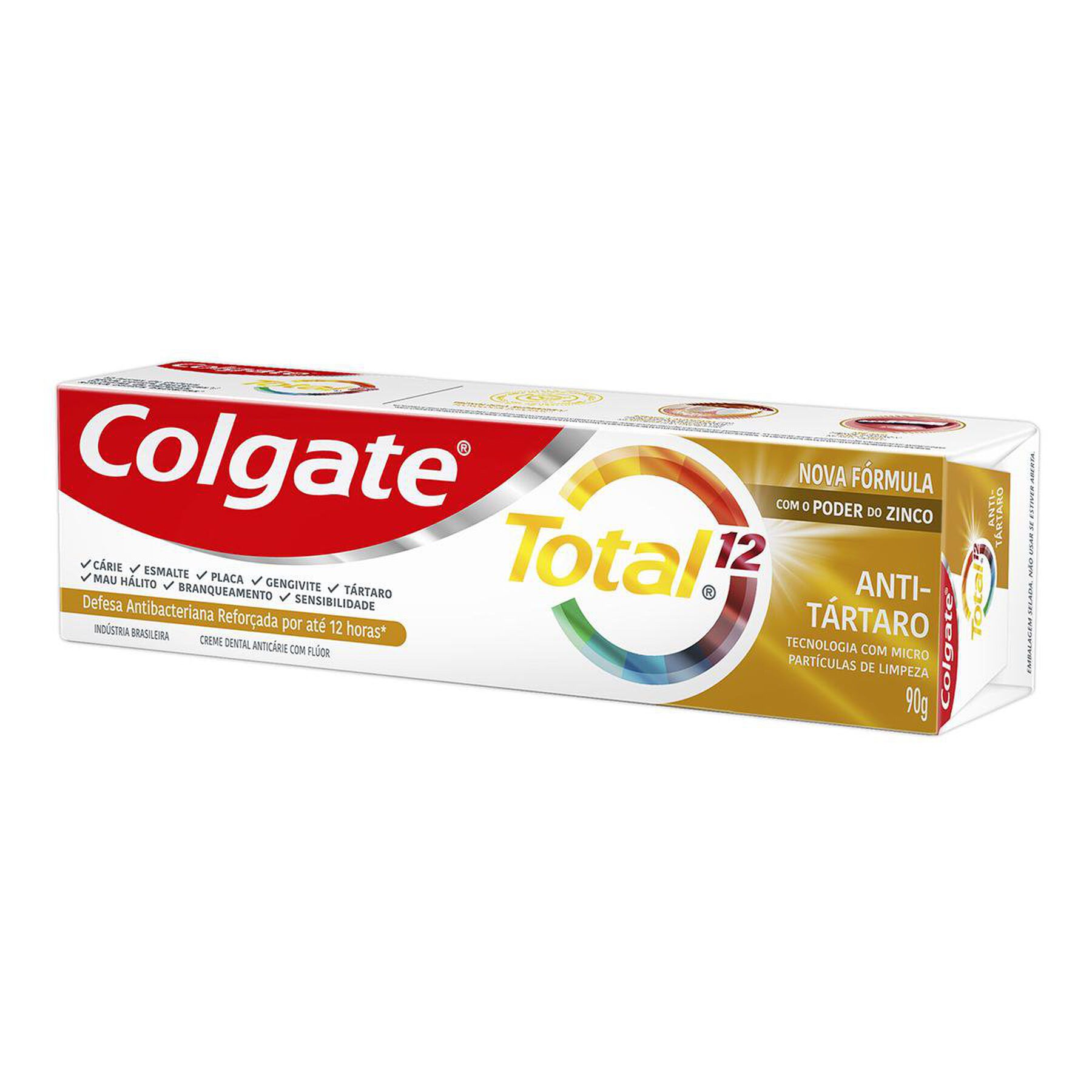 Creme Dental Colgate Total 12 Anti Tártaro 3 unid 90g Preço Especial
