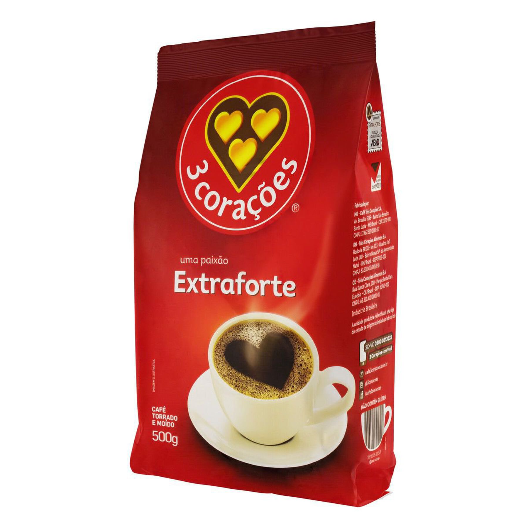 Café Torrado e Moído Extraforte 3 Corações Pacote 500g