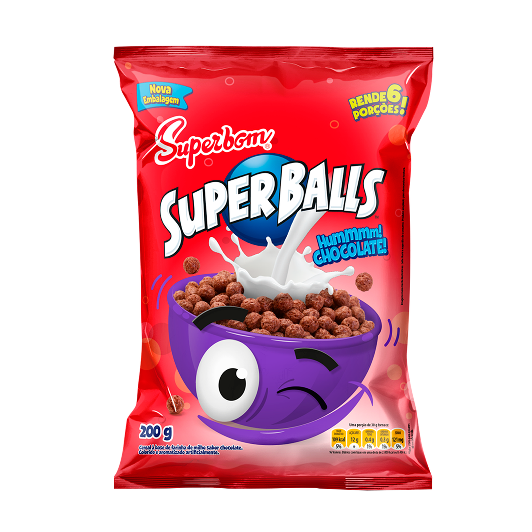 Cereal Matinal Chocolate Superbom Superballs  Pacote 200g
