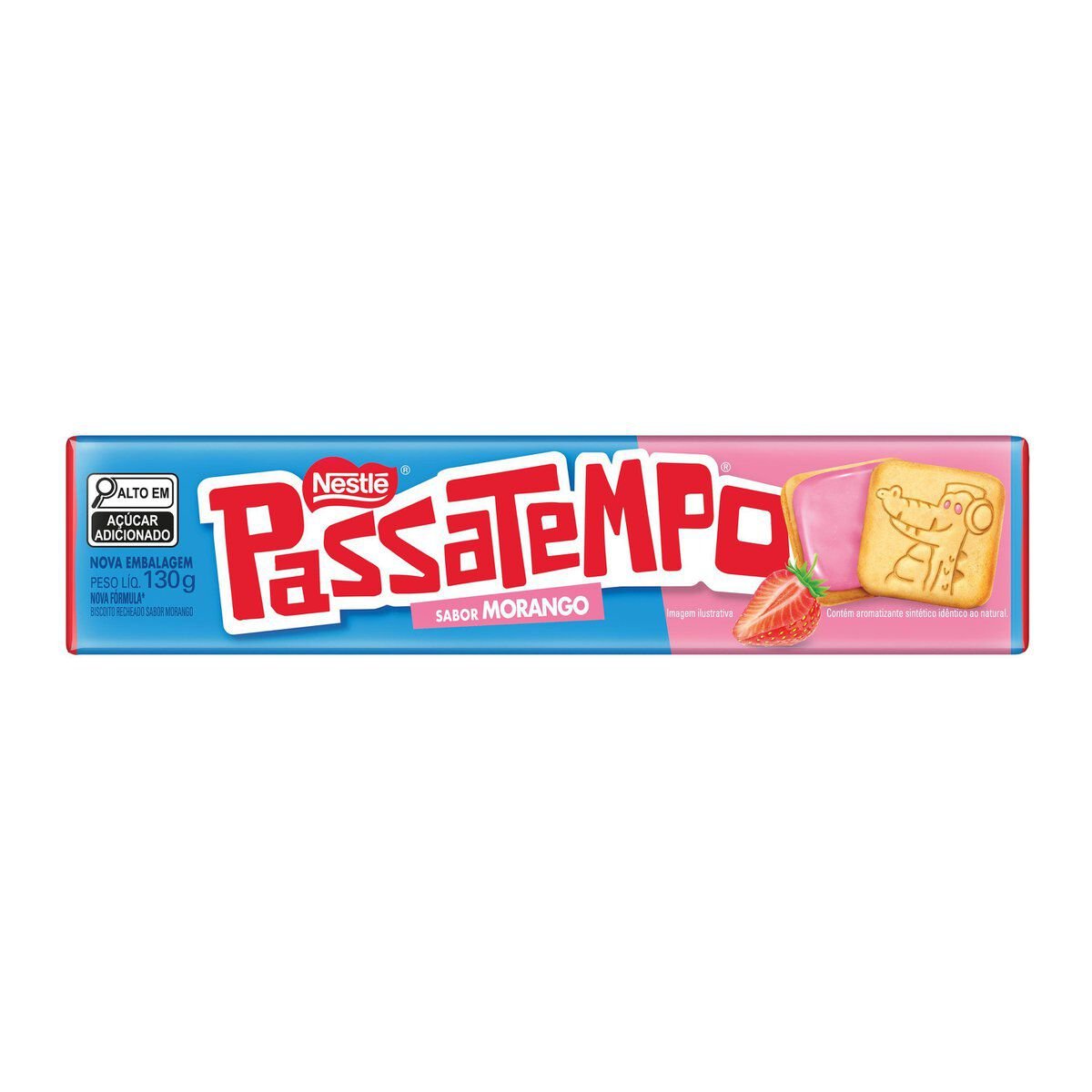 Biscoito Recheado de Morango Passatempo Pacote 130g