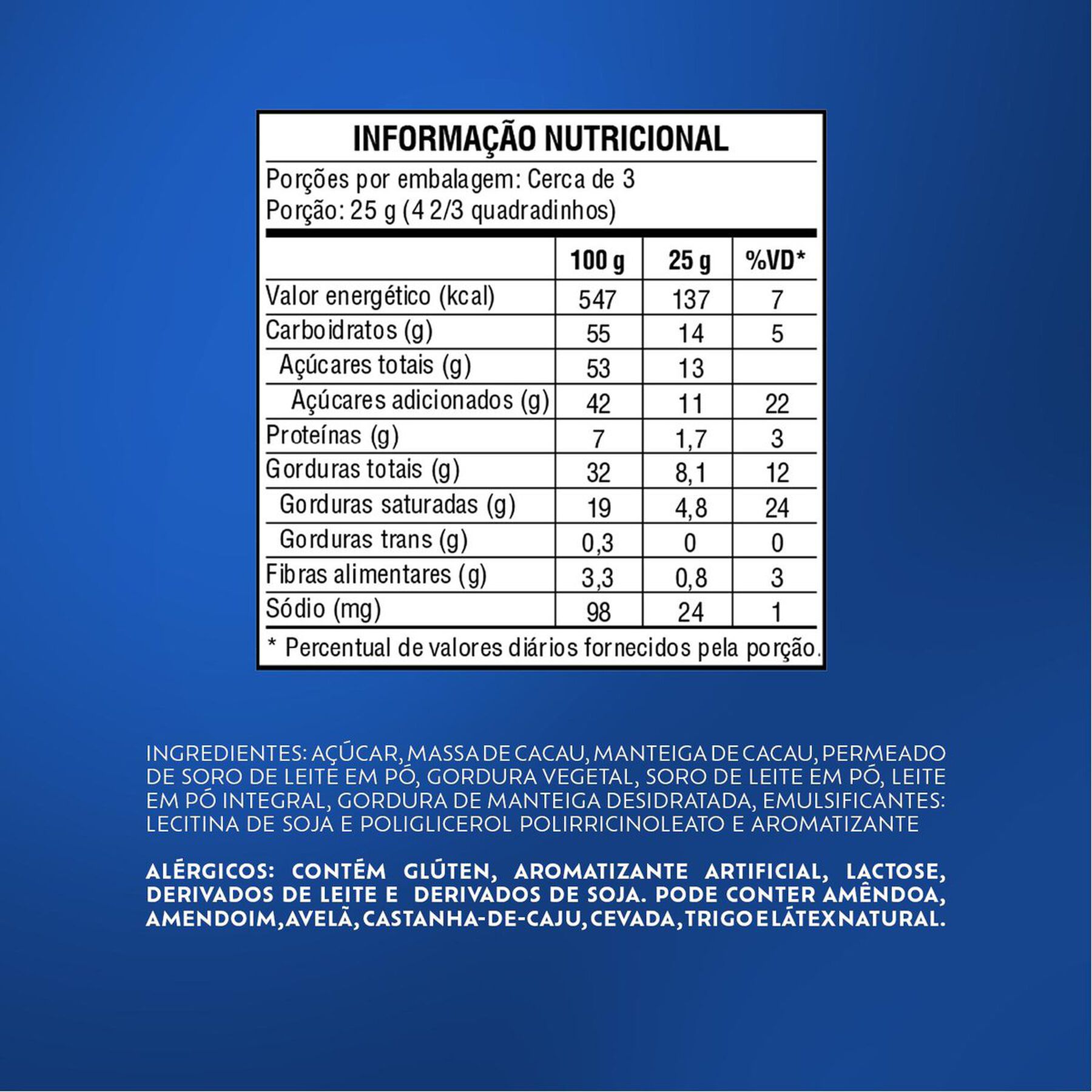 Barra de Chocolate ao Leite Lacta Pacote 80g