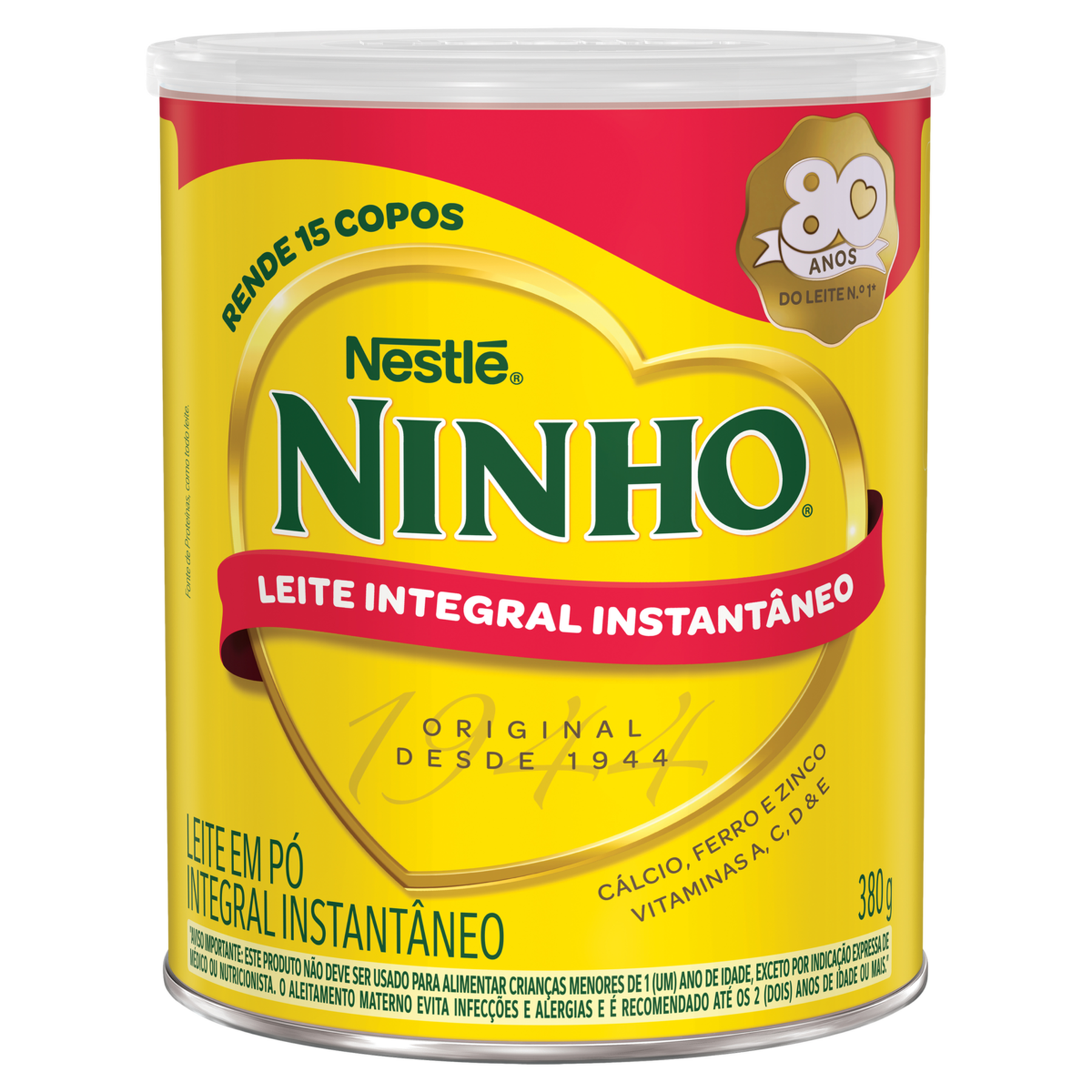 Leite em Pó Integral Instantâneo Ninho Nestlé Lata 380g
