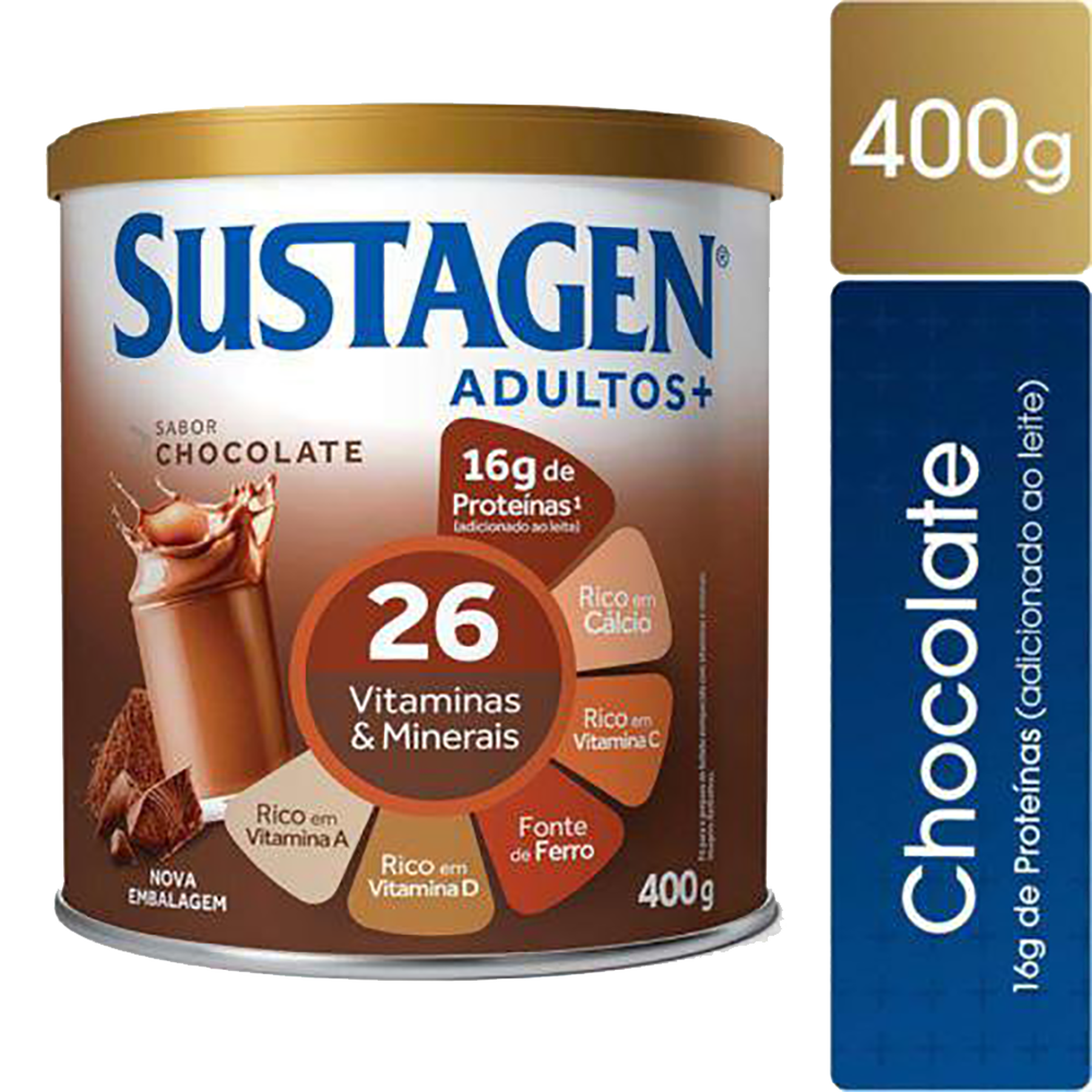 Complemento Alimentar Chocolate Sustagen Adultos+ Lata 400g