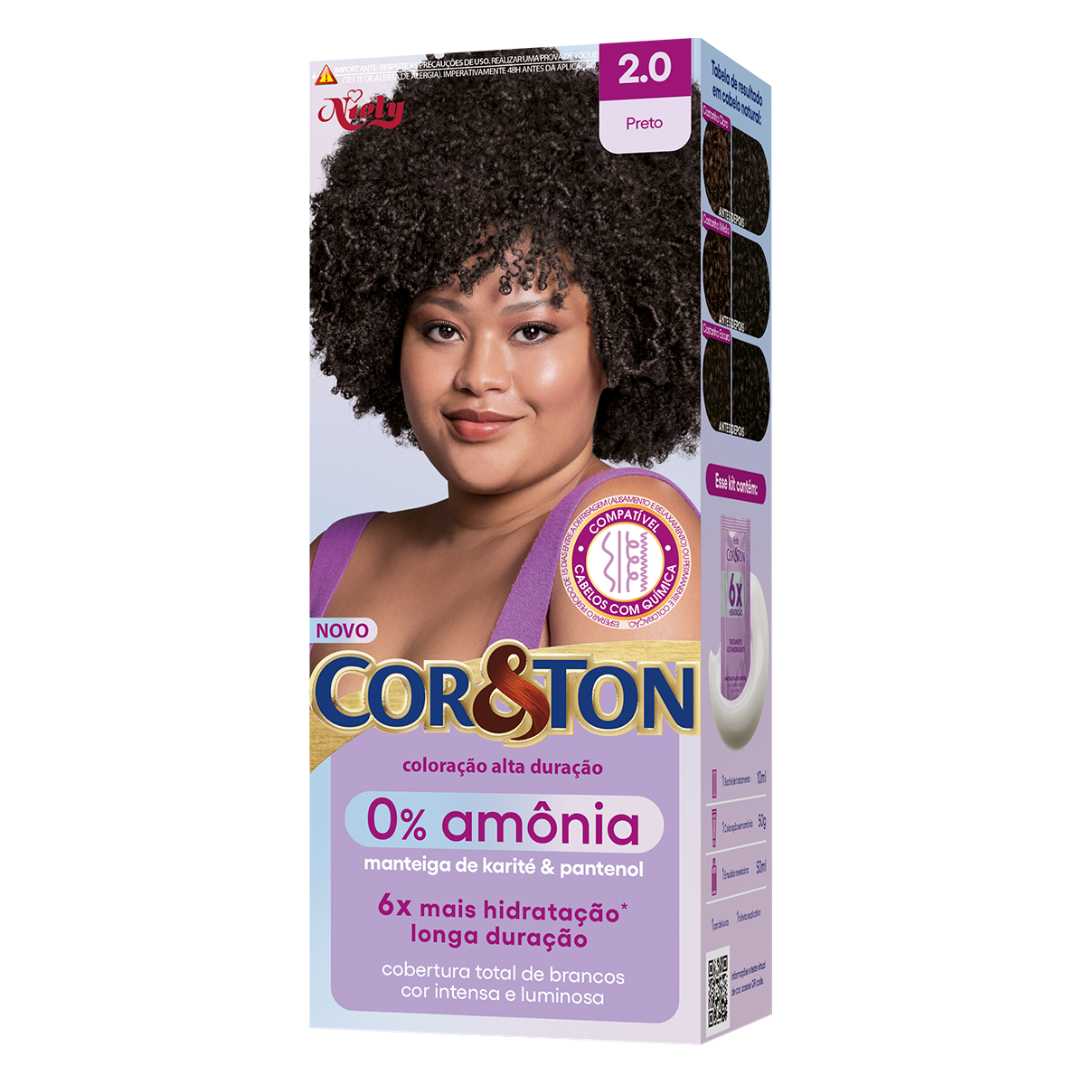 Tintura para Cabelo 0% Am&ocirc;nia Preto 2.0 CoreTon