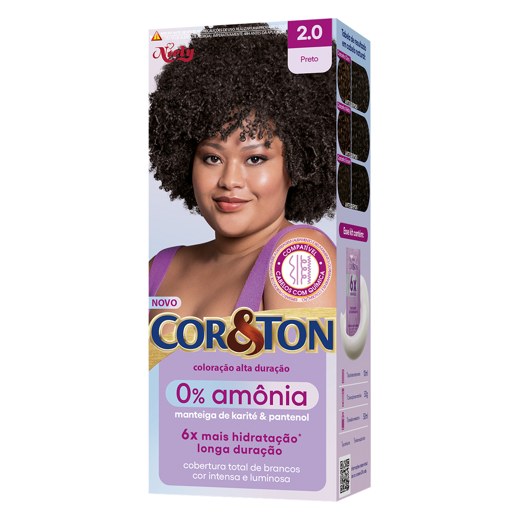 Tintura para Cabelo 0% Amônia Preto 2.0 CoreTon