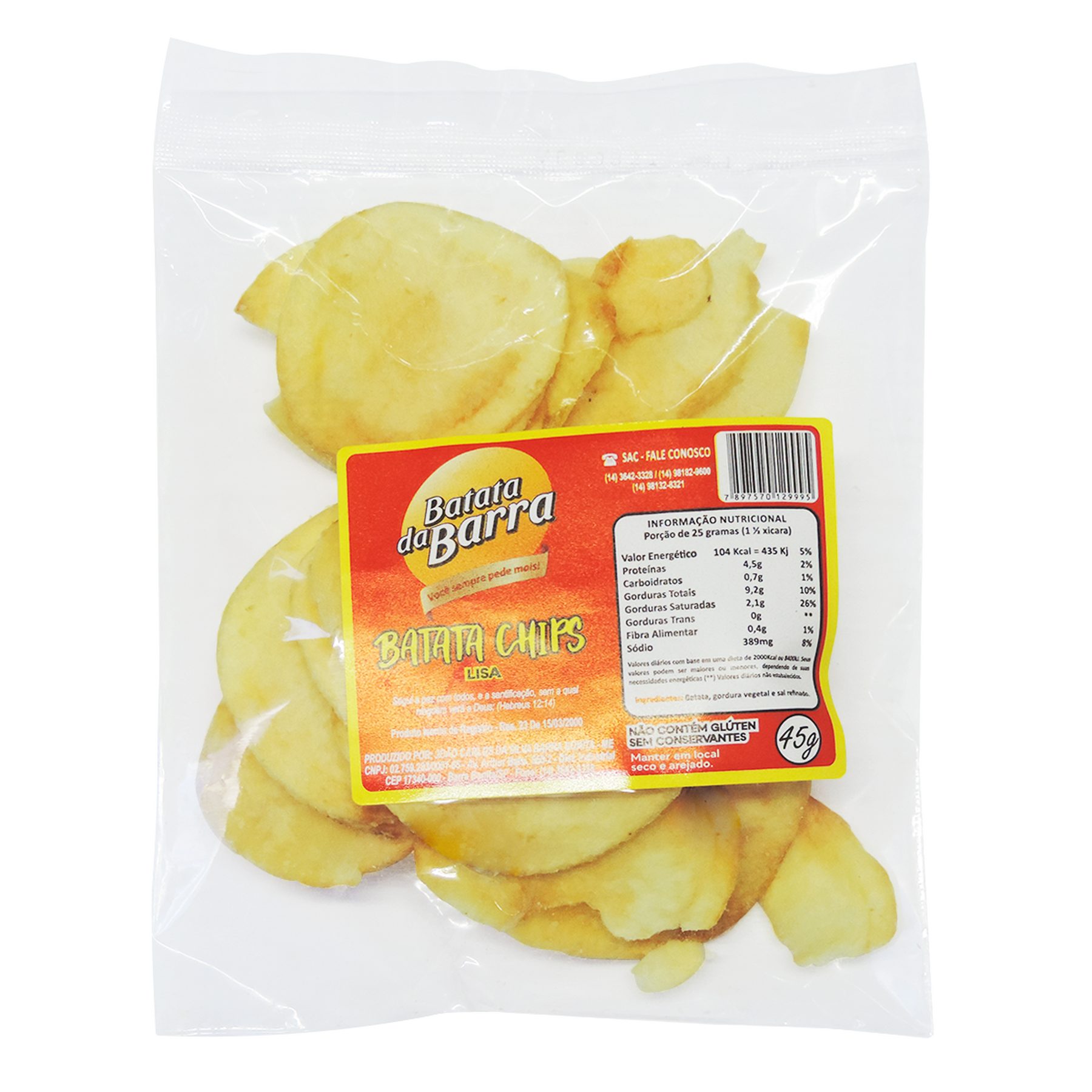 Batata Chips da Barra Pacote 45g