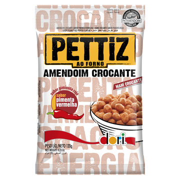 Amendoim Crocante Pimenta Vermelha Pettiz Dori Pacote 120g 