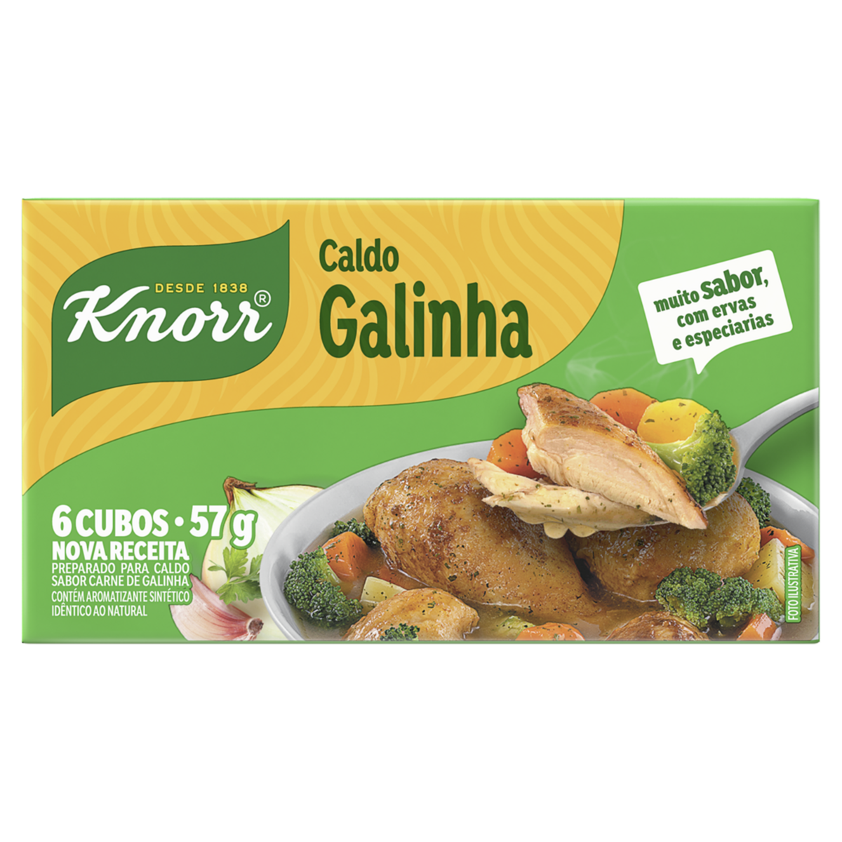 Caldo em Tablete Galinha Knorr Caixa 57g 6 Unidades&nbsp;