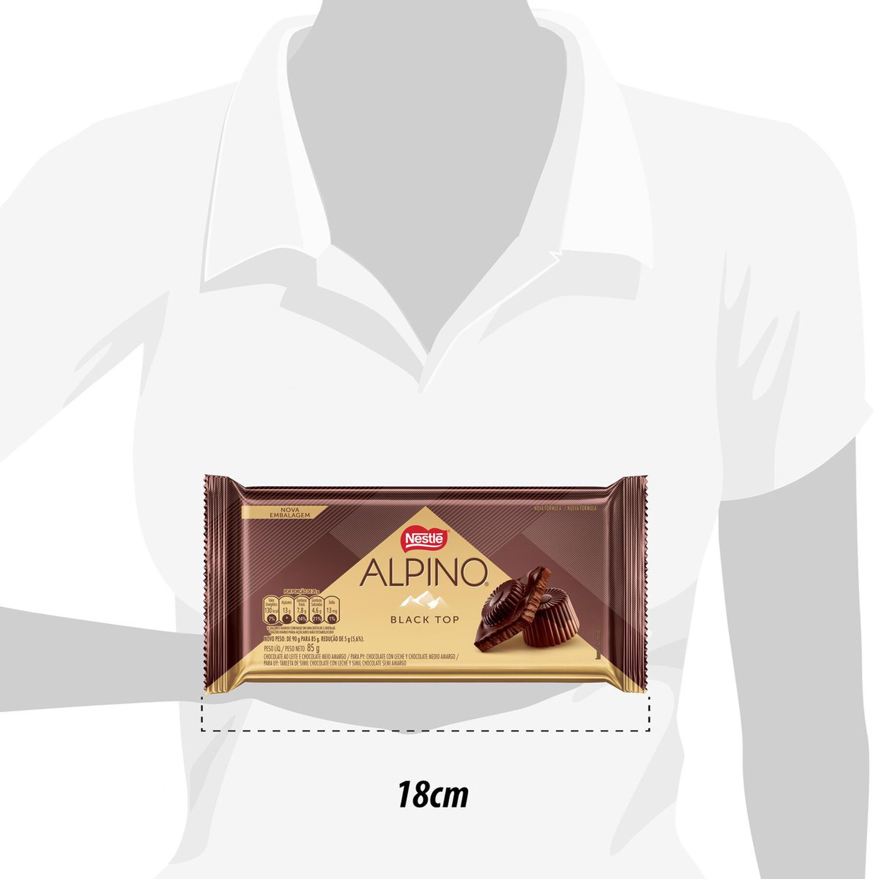 Chocolate Alpino Black Top 85g