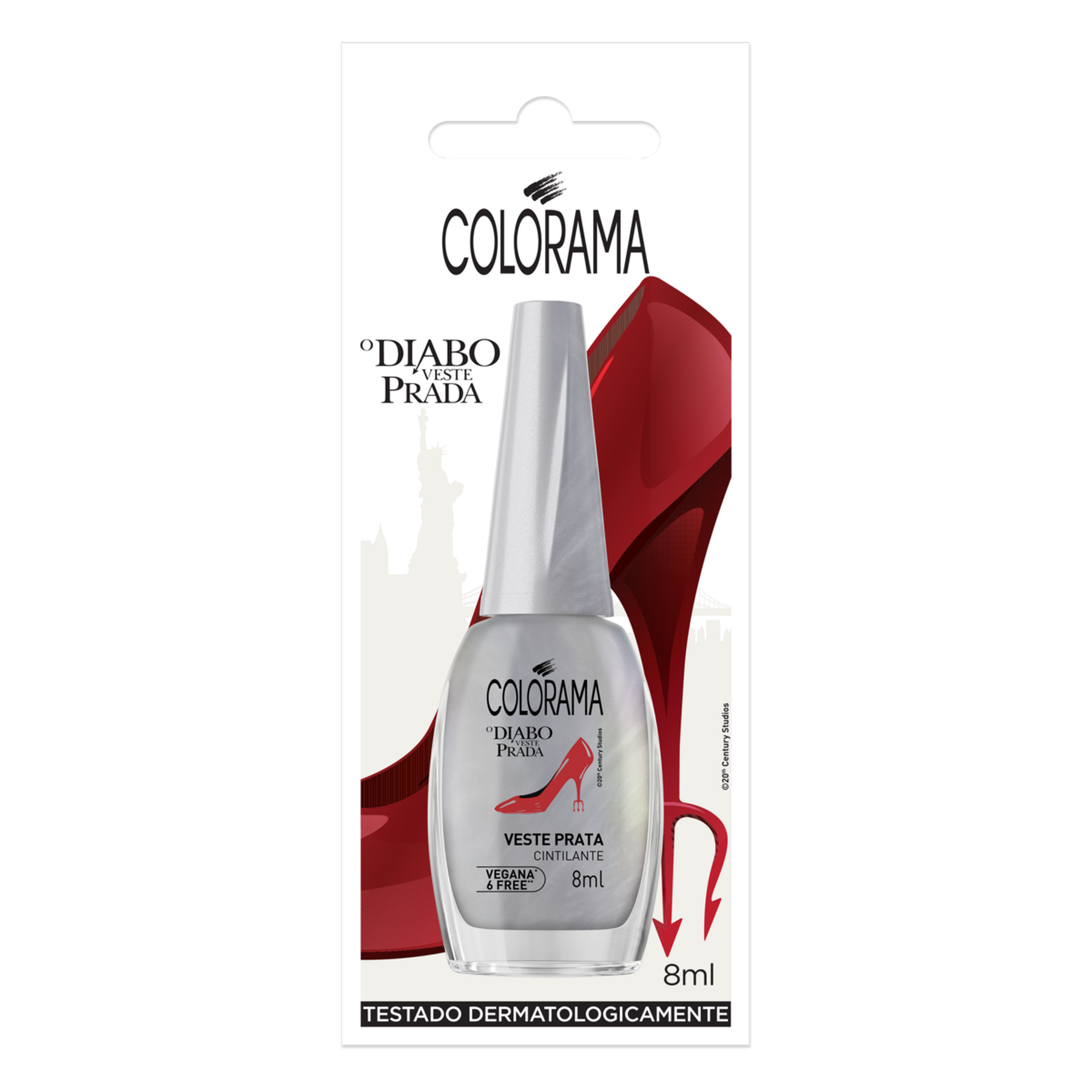 Esmalte Cintilante Veste Prata O Diabo Veste Prada Colorama Blister 8ml