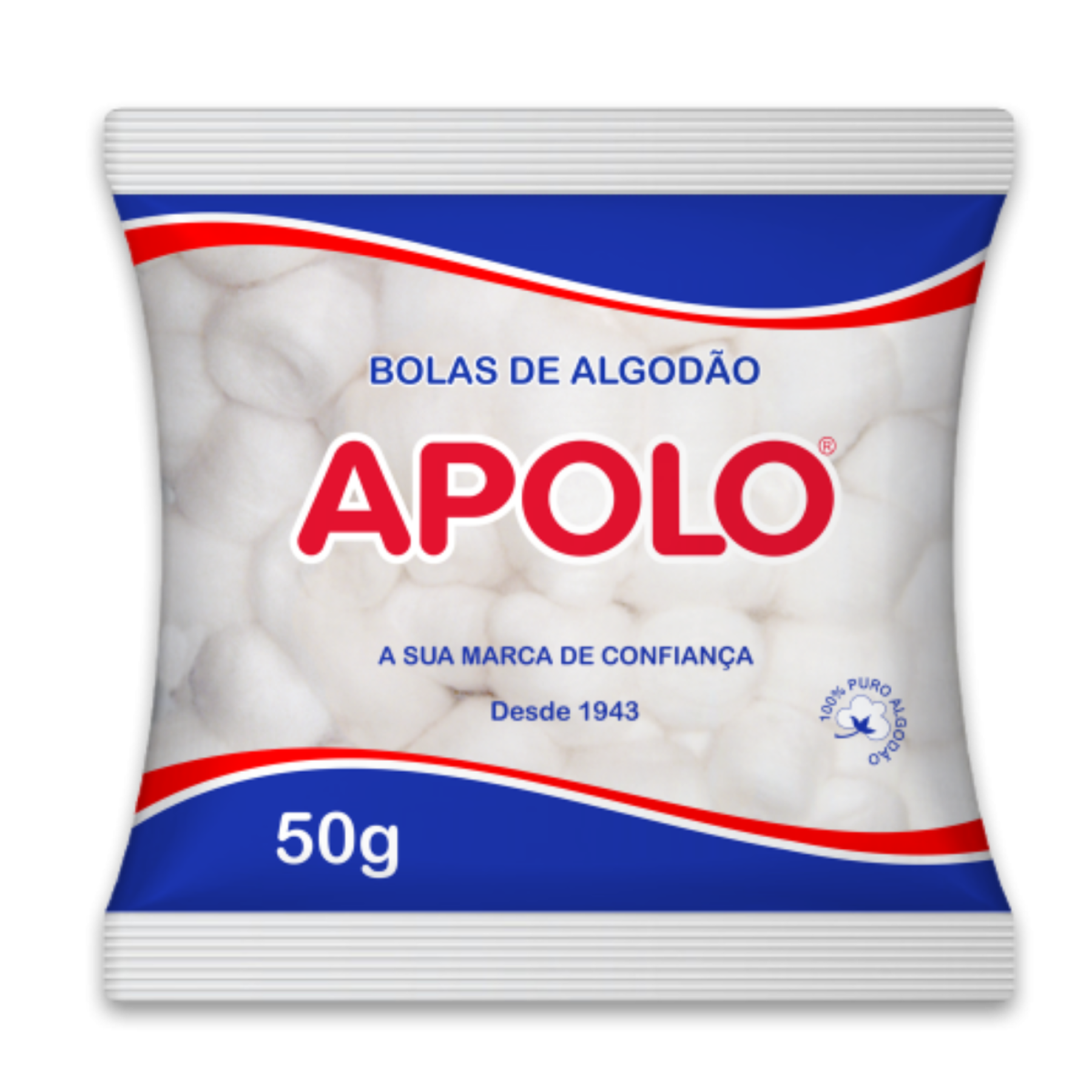 Bolas de Algod&atilde;o Apolo Branca 50g