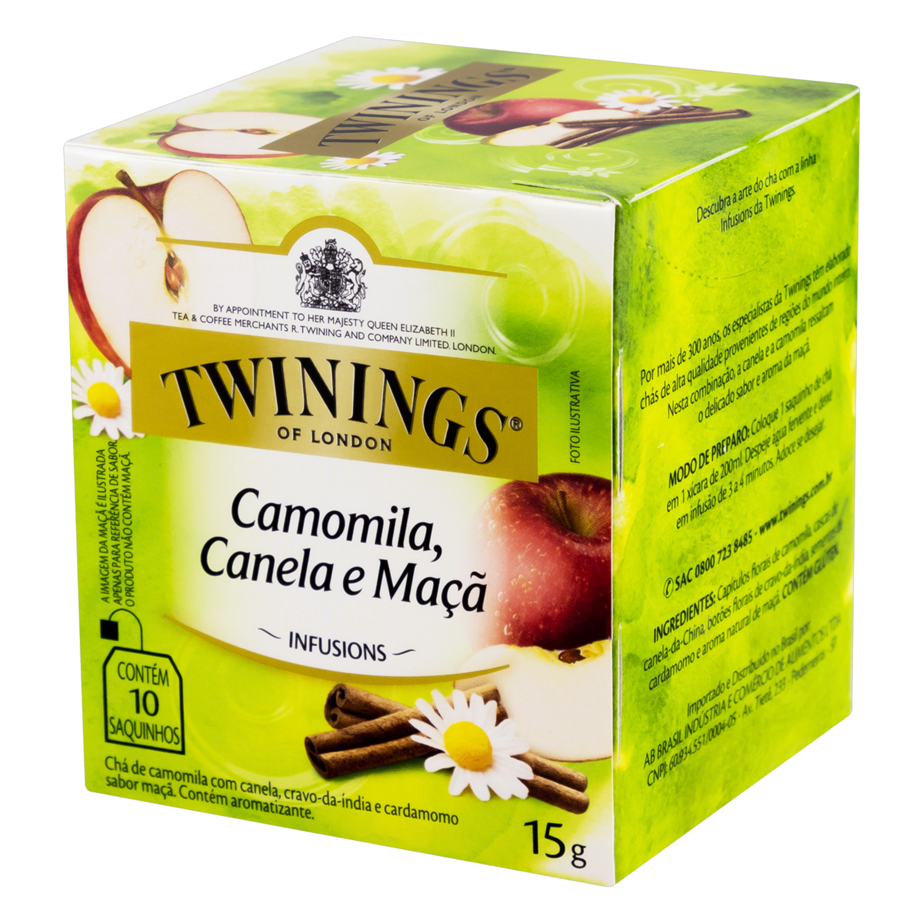 Ch&aacute; Twinings Camomila, Canela e Ma&ccedil;&atilde; 15g