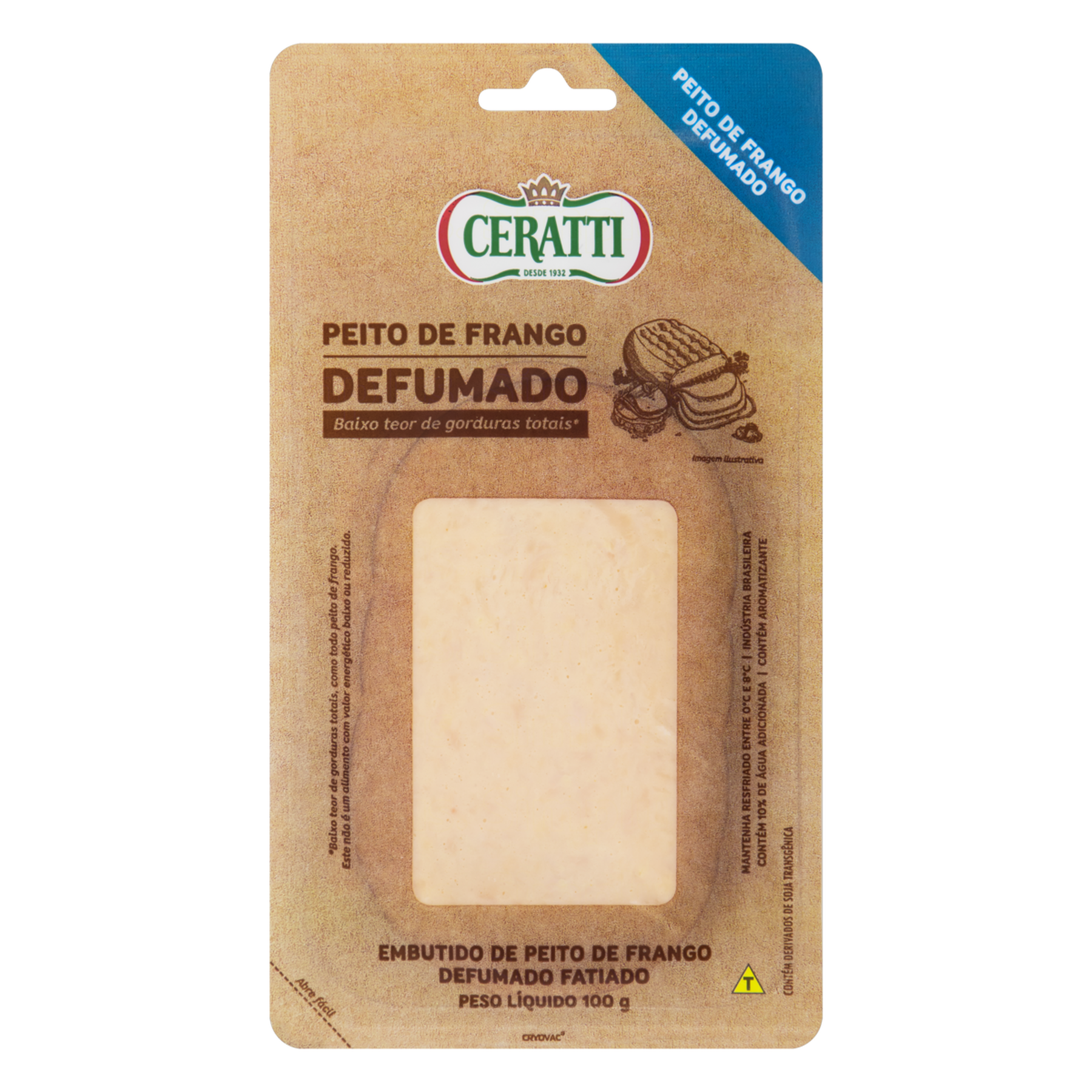 Peito de Frango Defumado Fatiado Ceratti 100g