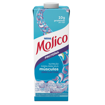 Leite UHT Desnatado Zero Lactose Nestlé Molico+Proteína Caixa com Tampa 1l