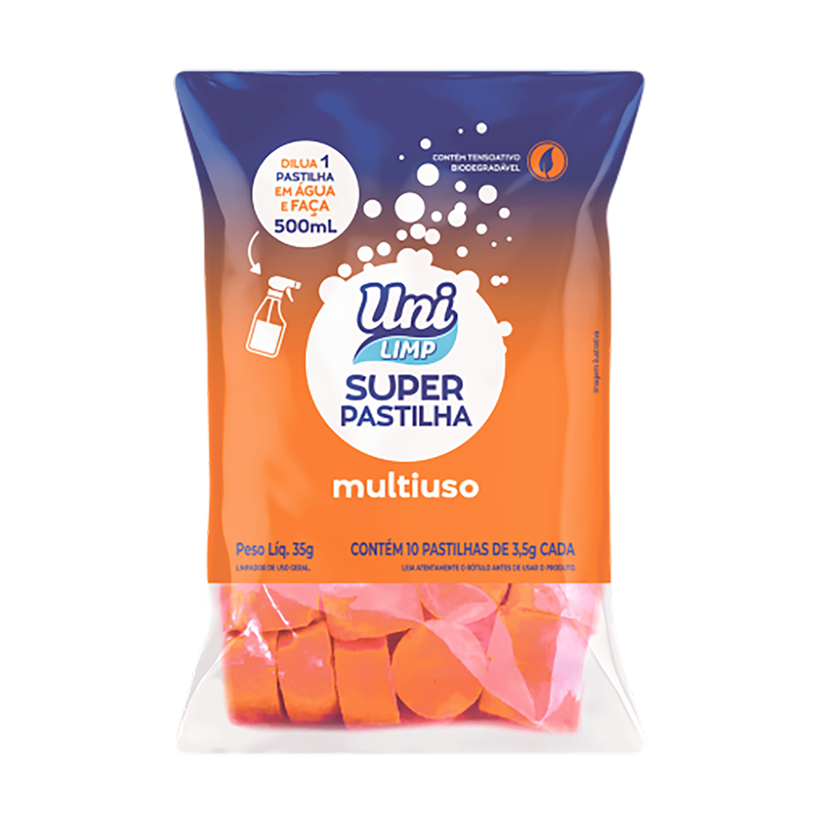 Limpador Multiuso Super Pastilha Uni Limp 35g