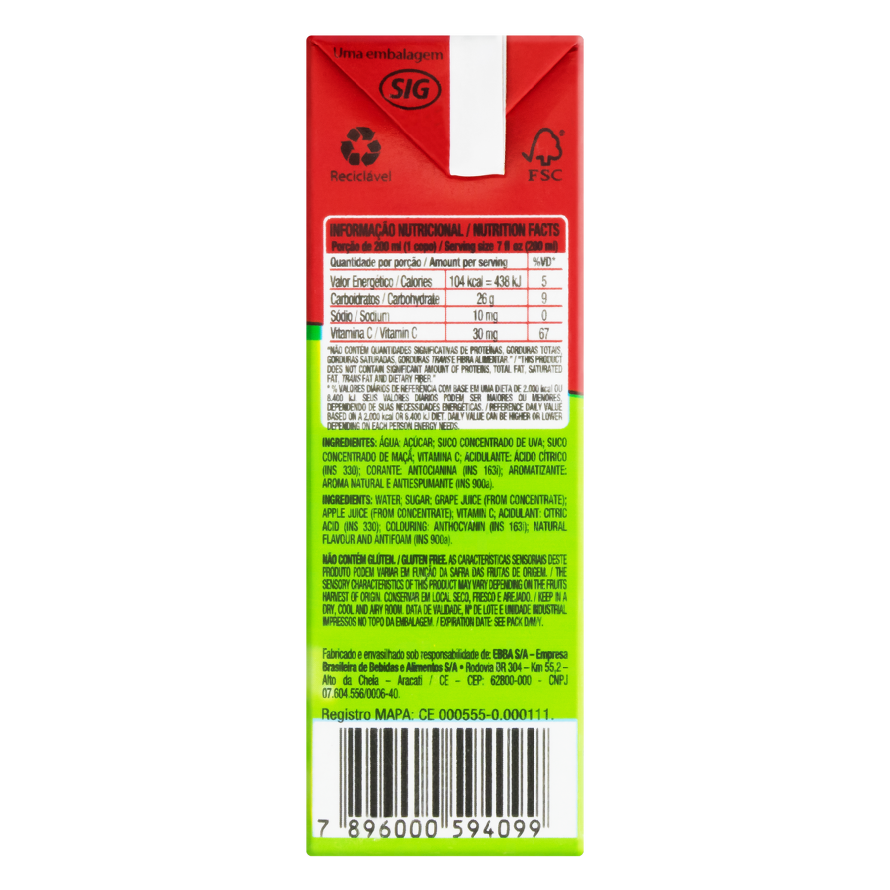 N&eacute;ctar Uva Maguary 200ml