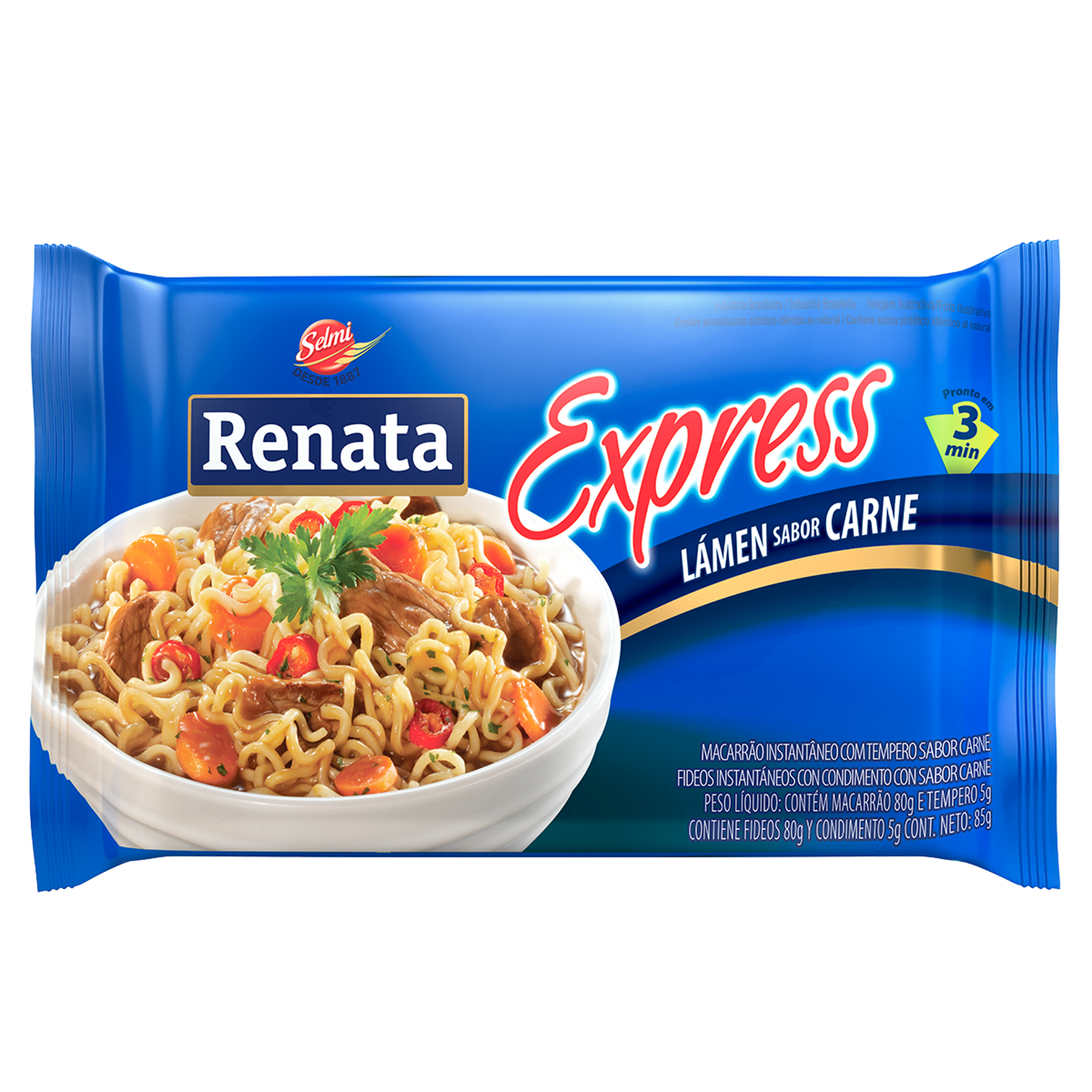 Macarrão Instantâneo Lámen Carne Renata Express Pacote 85g
