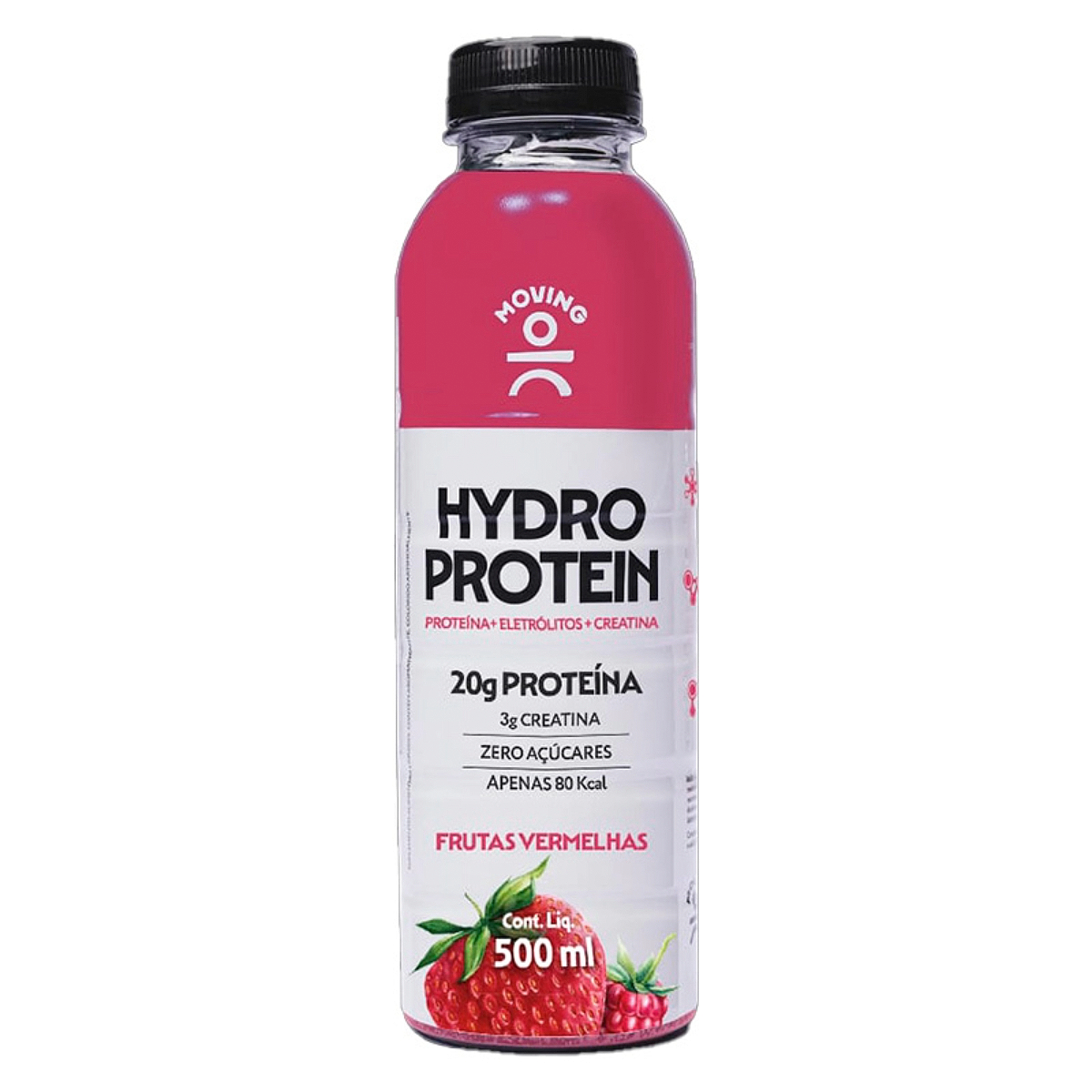 Suplemento L&iacute;quido Frutas Vermelhas 20g Hydro Protein Moving Garrafa 500ml