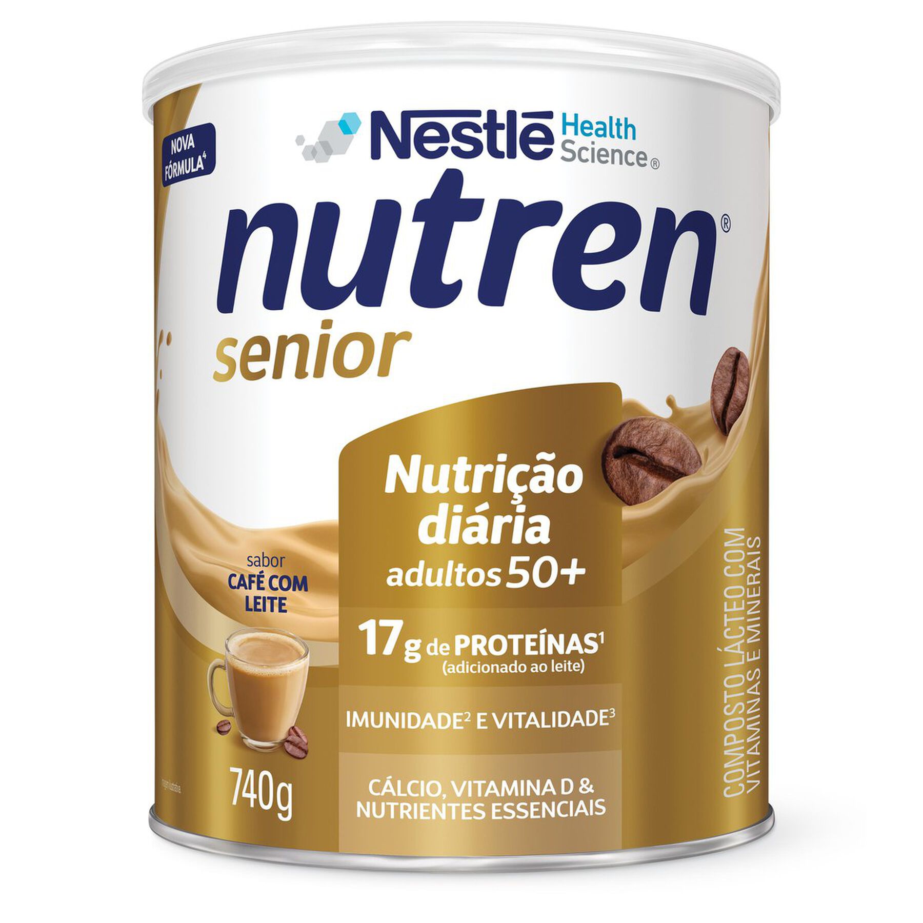 Composto Lácteo Café com Leite Nestlé Nutren Senior Lata 740g