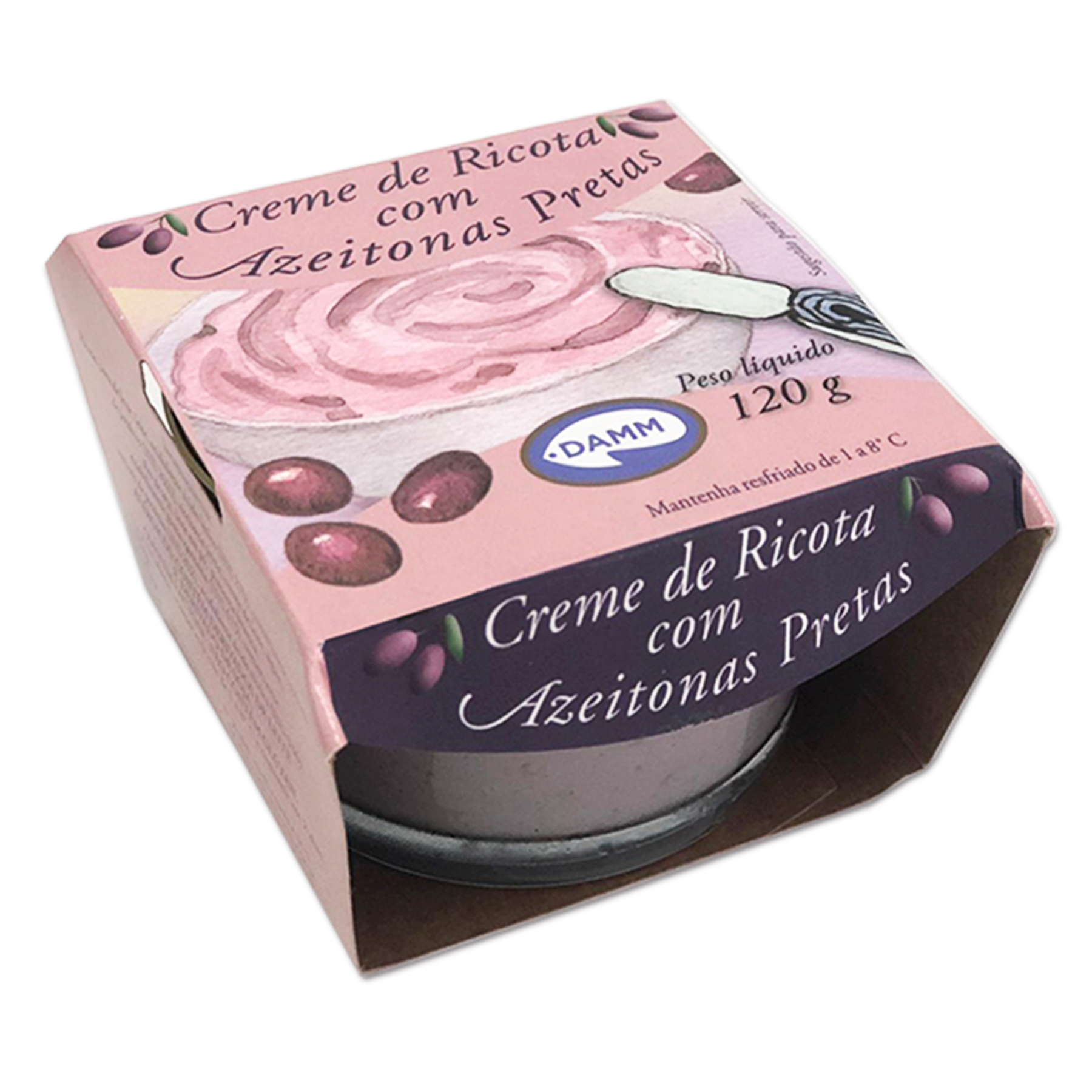 Creme de Ricota com Azeitonas Pretas Damm Vidro 120g