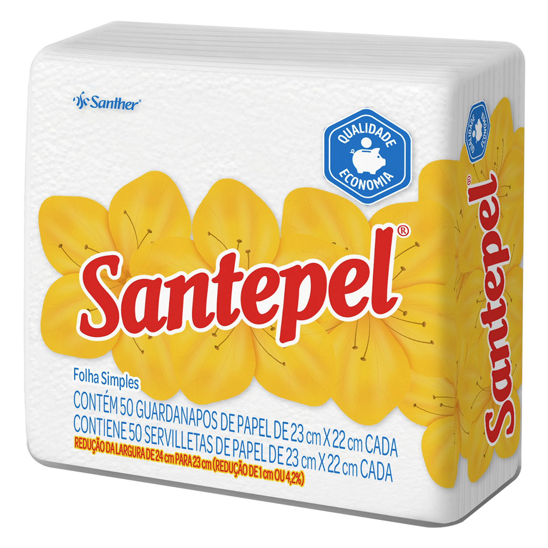Guardanapo de Papel Branco Pequeno Santepel C/50 Unidades