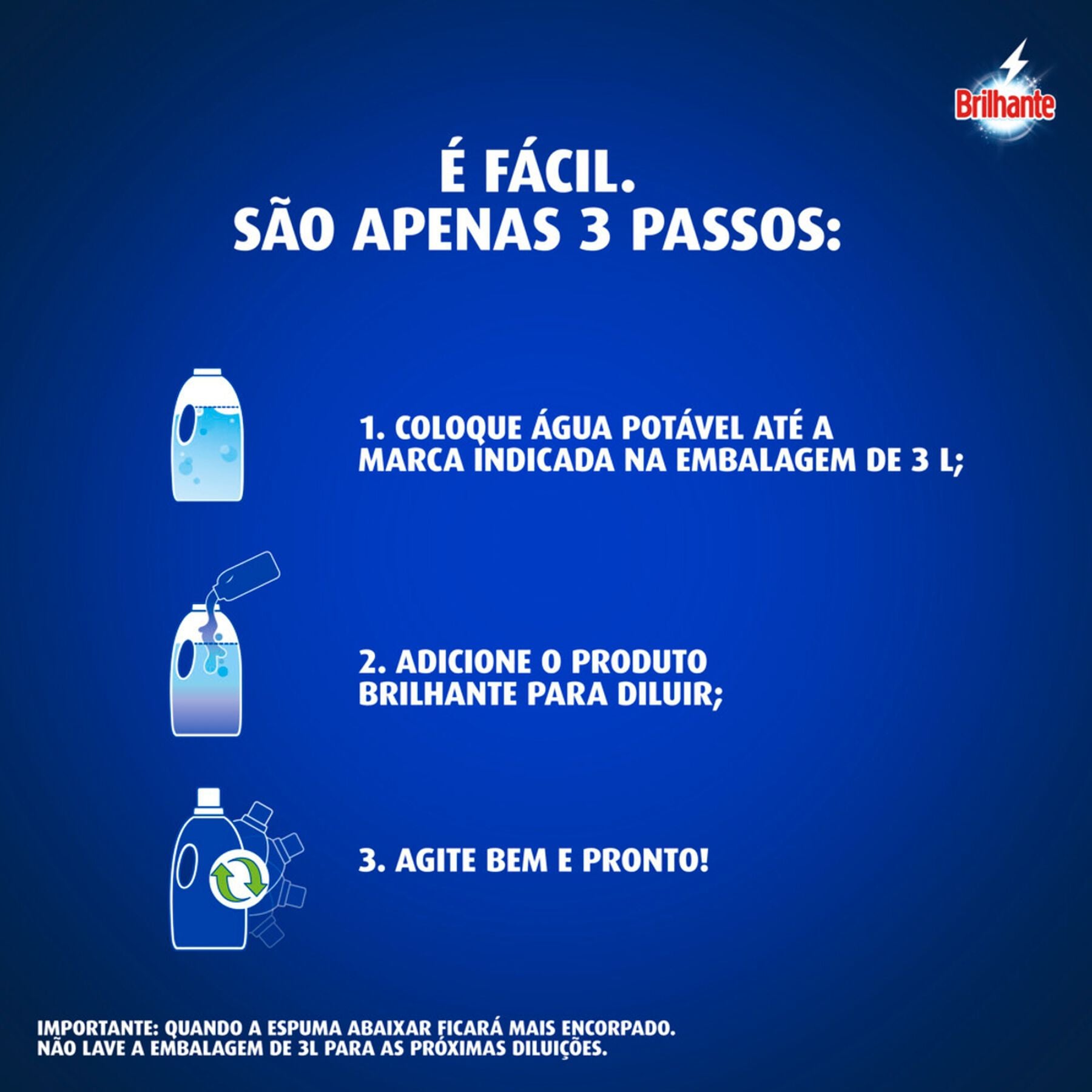 Sab&atilde;o L&iacute;quido Lava Roupas Brilhante Limpeza Total para Diluir 500ml&nbsp;