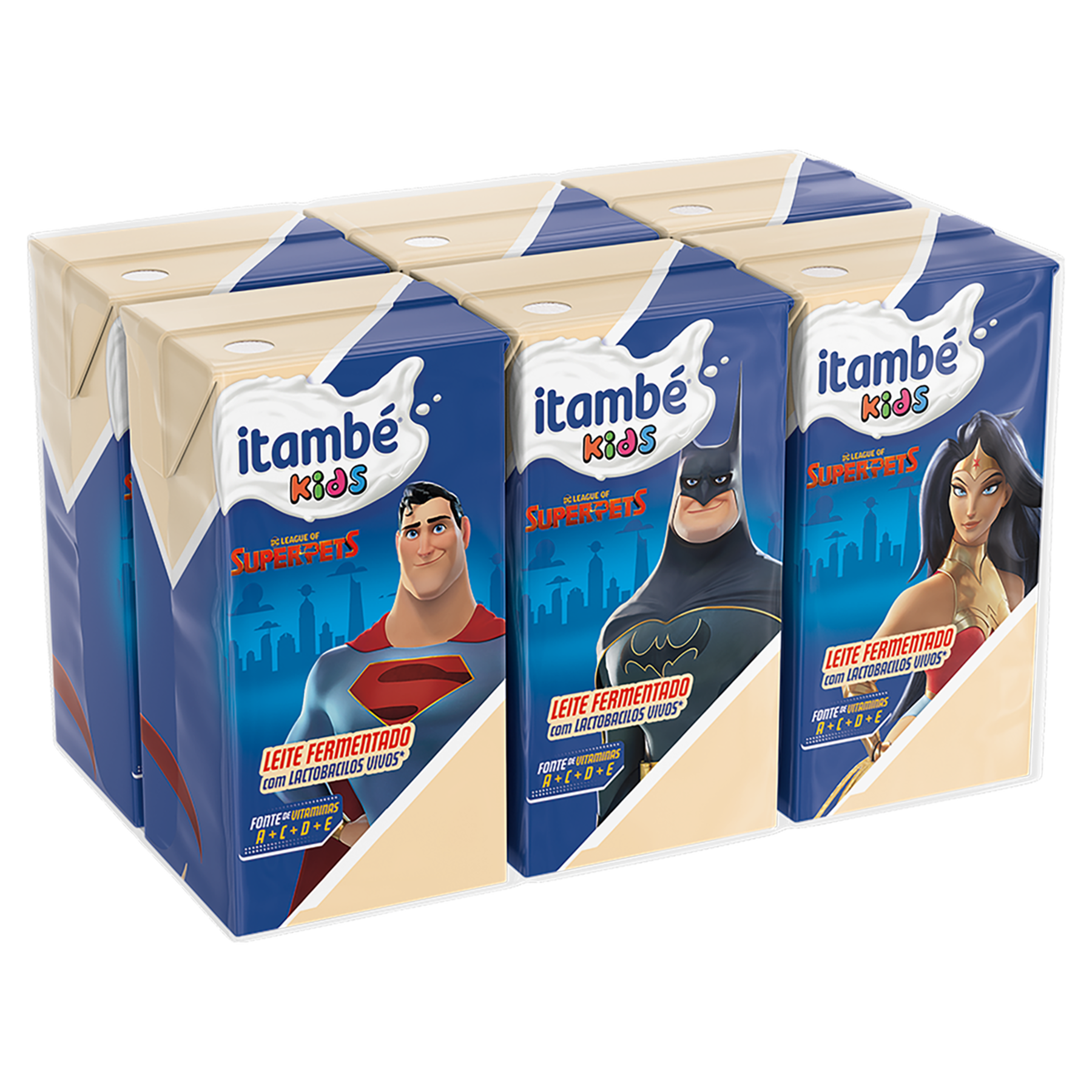 Pack Leite Fermentado Desnatado Itambé Kids Caixa C/6 Unidades 80g Cada