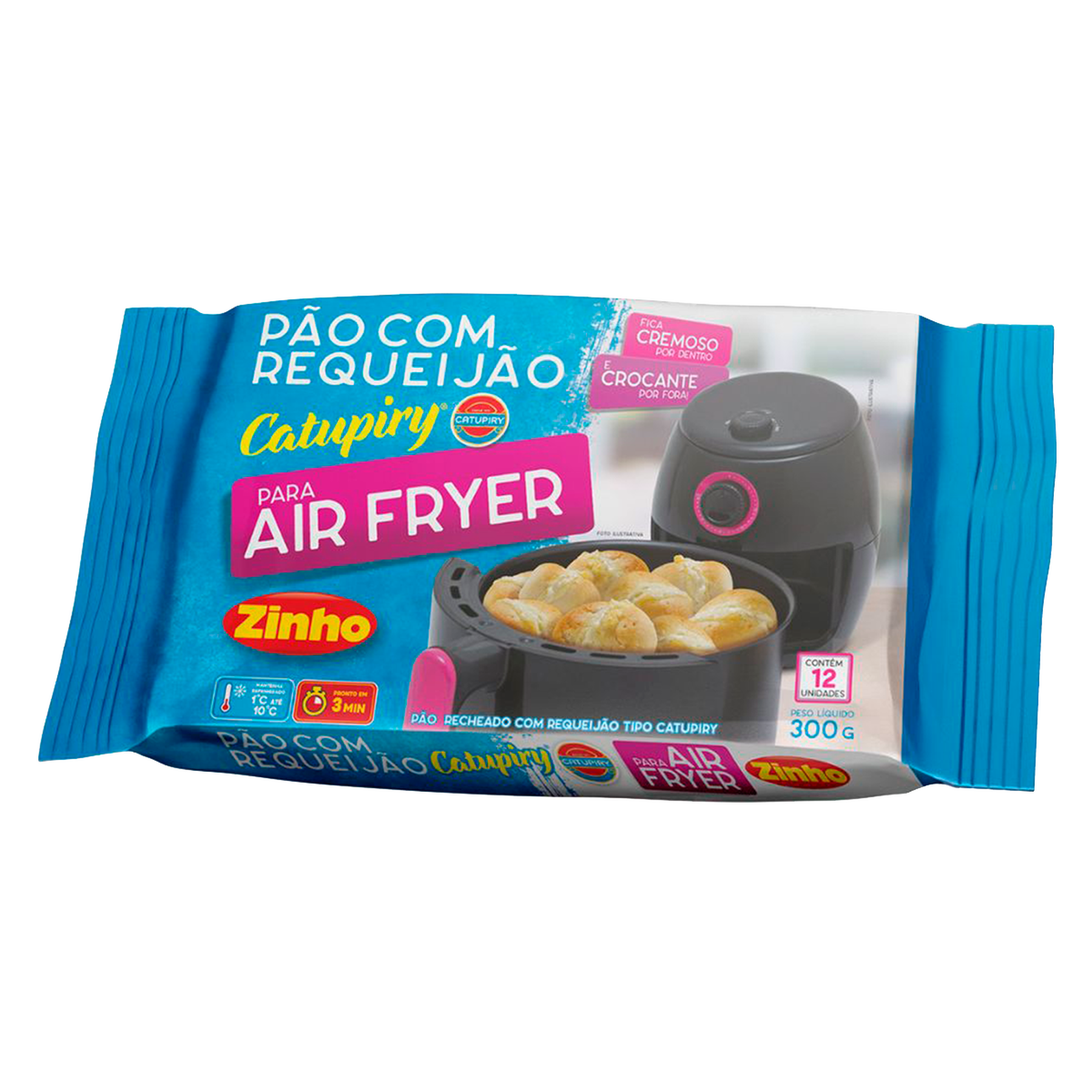 Pão Bolinha Recheado com Requeijão Catupiry Zinho Pacote 300g