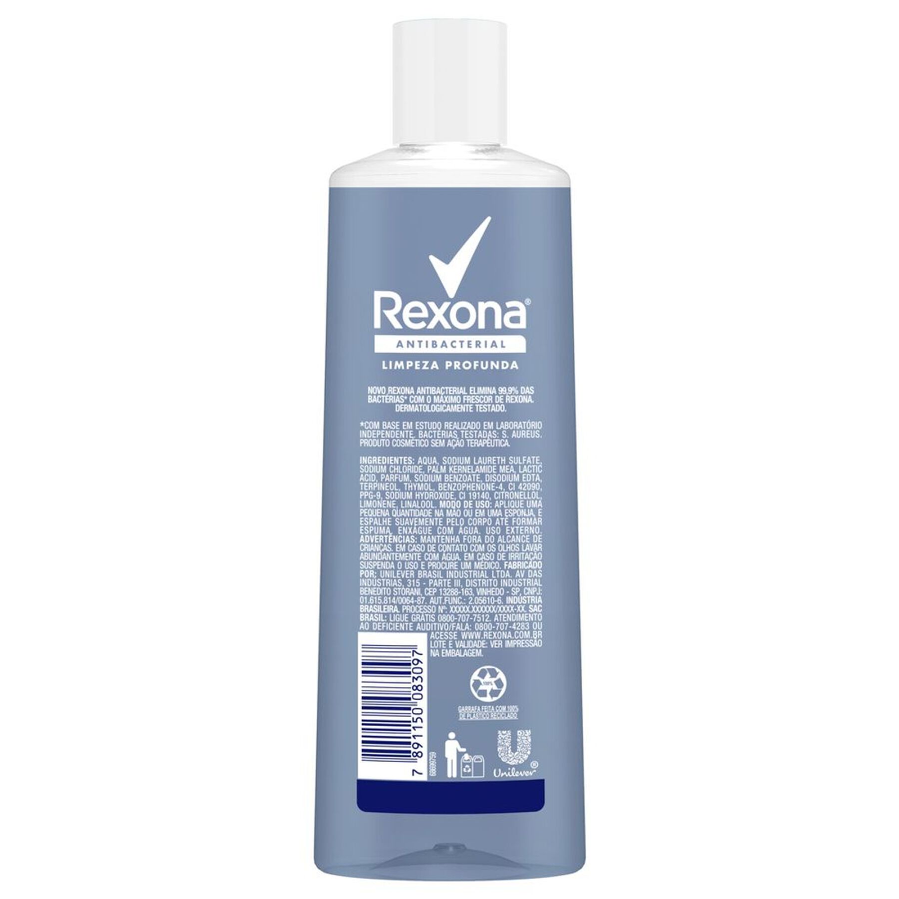 Sabonete Líquido Antibacterial Limpeza Profunda Rexona Frasco 250ml
