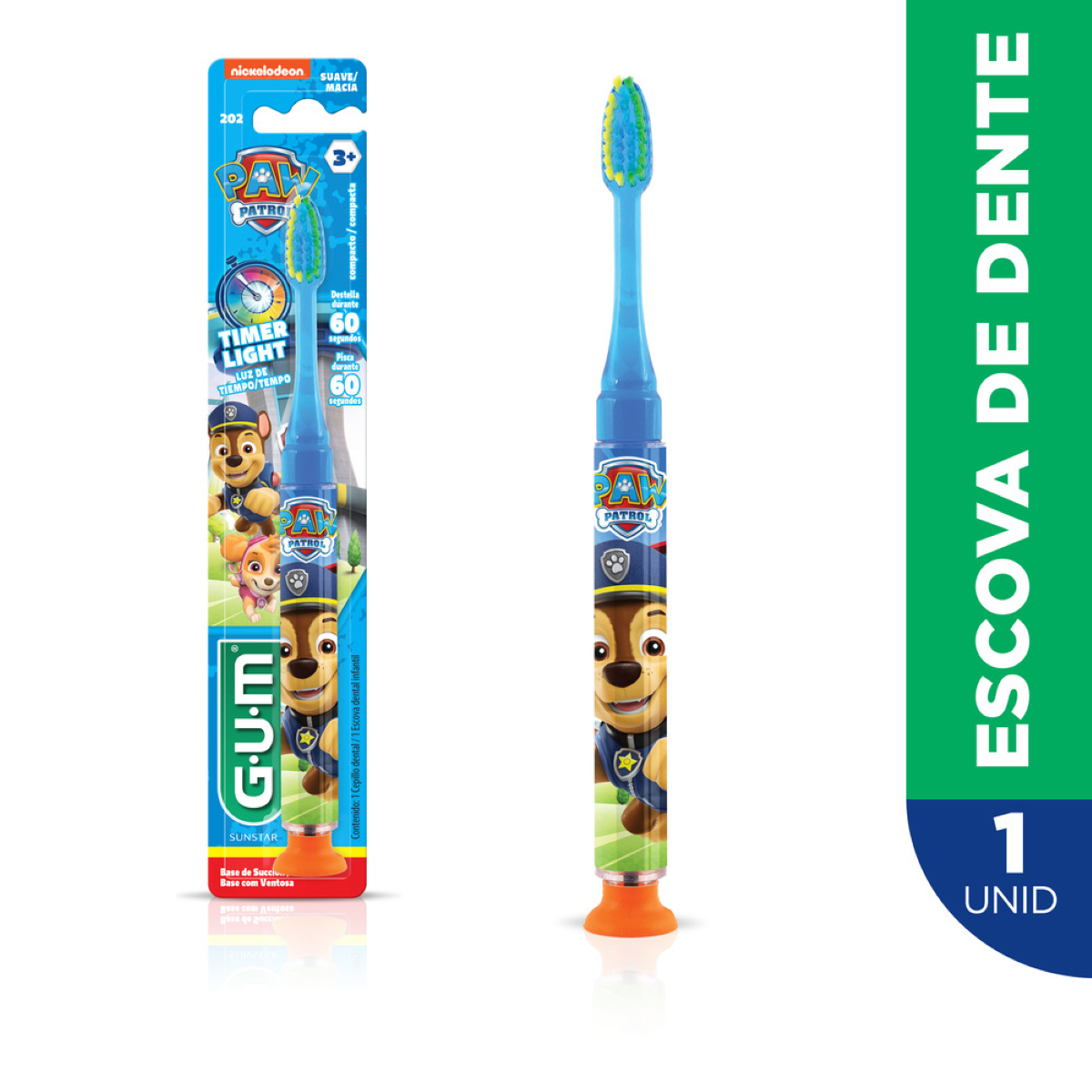 Escova Dental Infantil Macia Paw Patrol Timer Light GUM