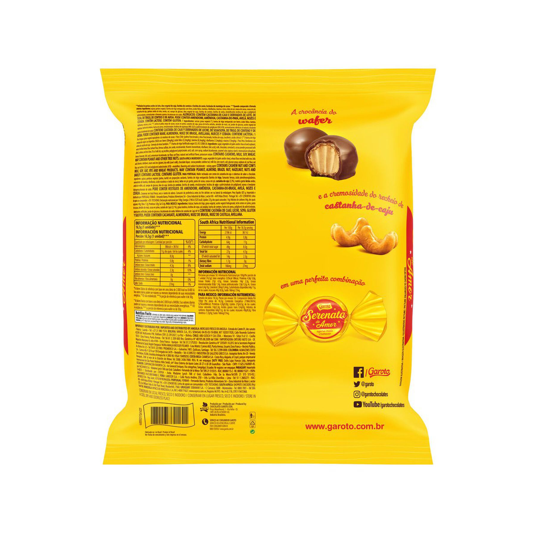 Bombom Wafer Garoto Serenata de Amor Pacote 825g