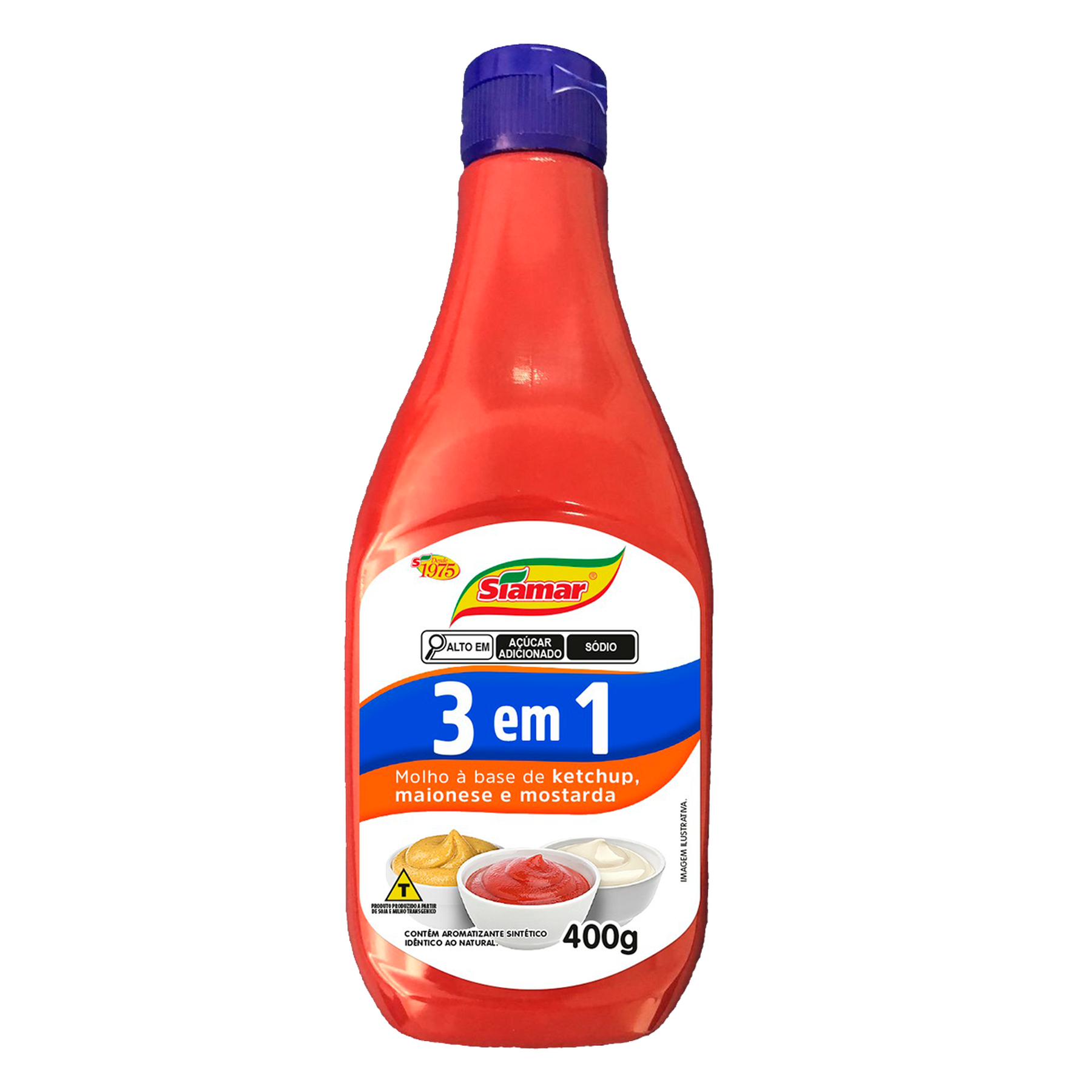 Molho 3 em 1 Siamar Squeeze 400g